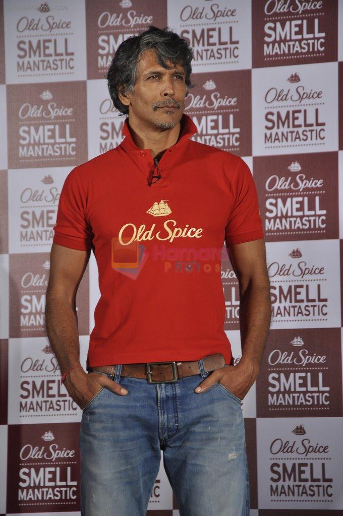 Milind Soman go red as they promote Old Spice in ITC Parel, Mumbai on 29th Oct 2014