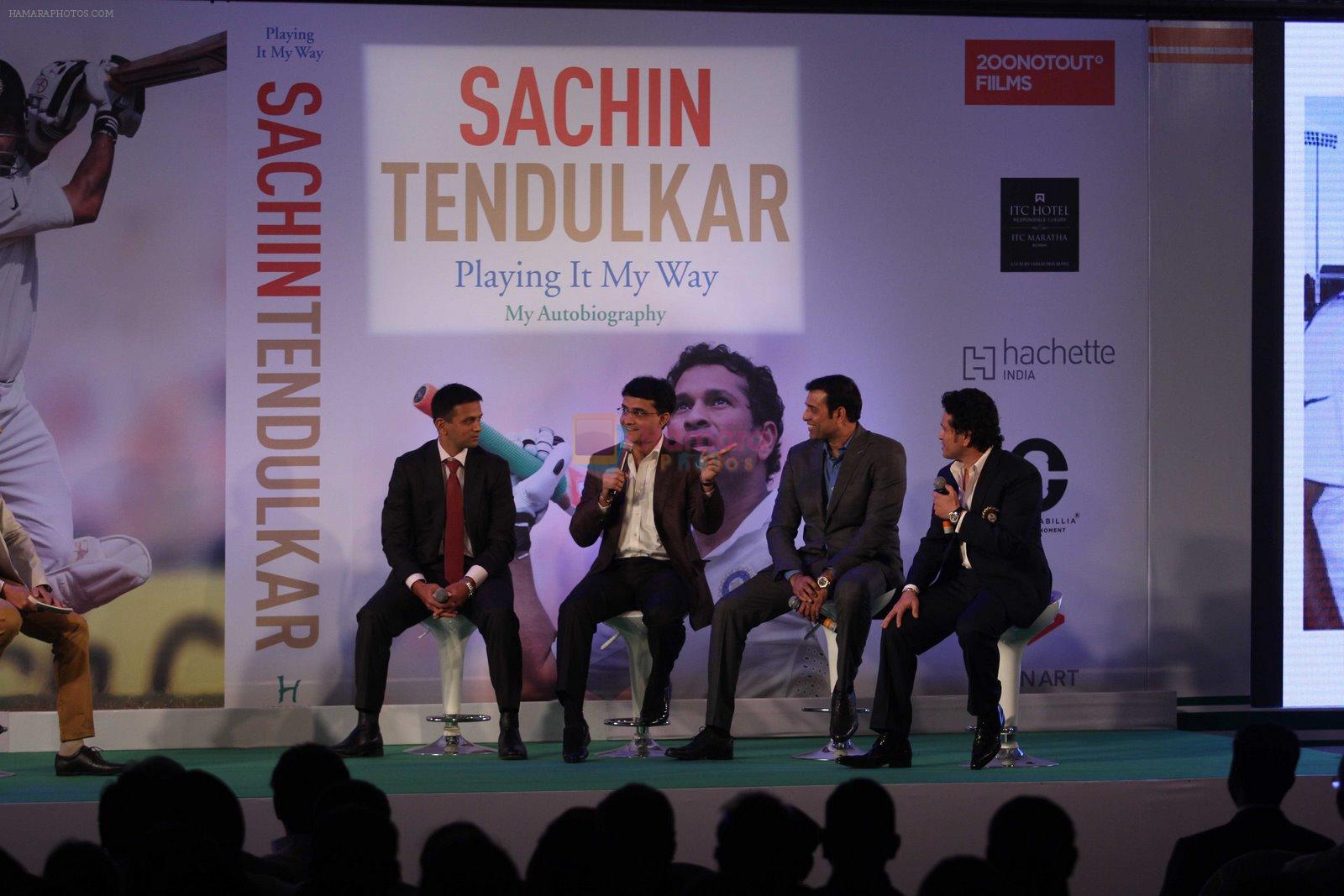 Rahul Dravid, Saurav Ganguly at Sachin Tendulkar's Biography launch in Mumbai on 6th Nov 2014