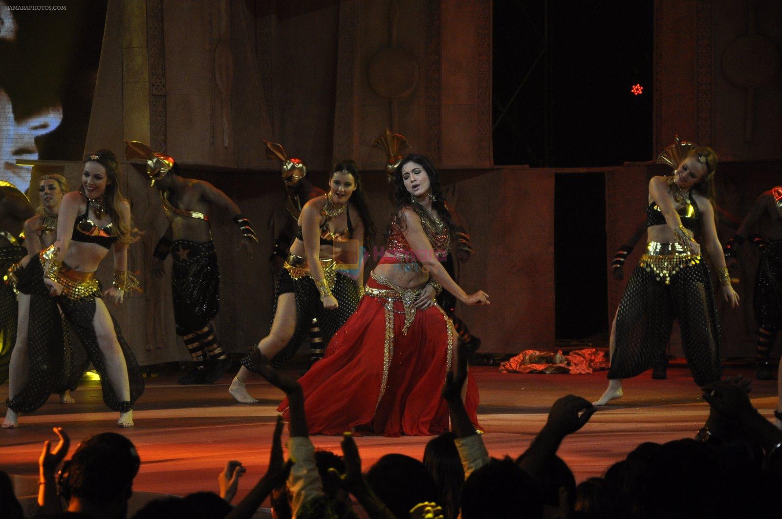 Gauhar Khan performs for he show Raw Stars in Filmcity, Mumbai on 28th Nov 2014