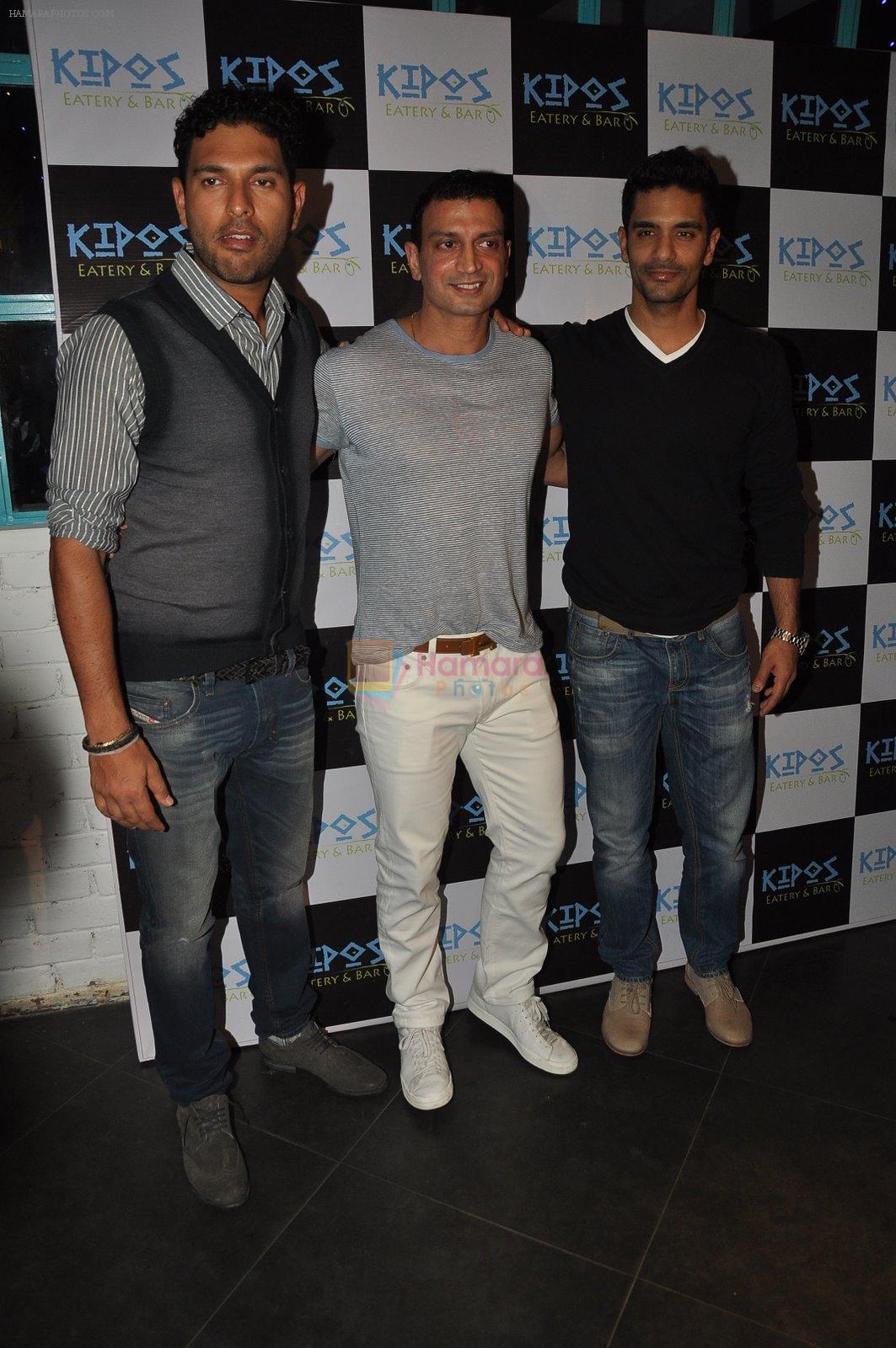 Yuvraj Singh, Timmy Narang at Kipos greek restaurant launch in bandra, Mumbai on 28th Nov 2014