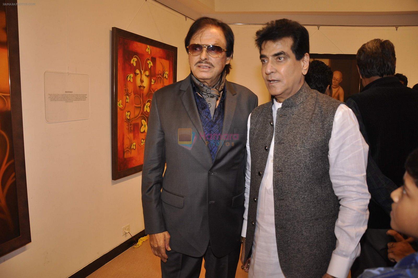 Sanjay Khan, Jeetendra at camel colours exhibition in Jehangir Art Gallery, Mumbai on 1st Dec 2014