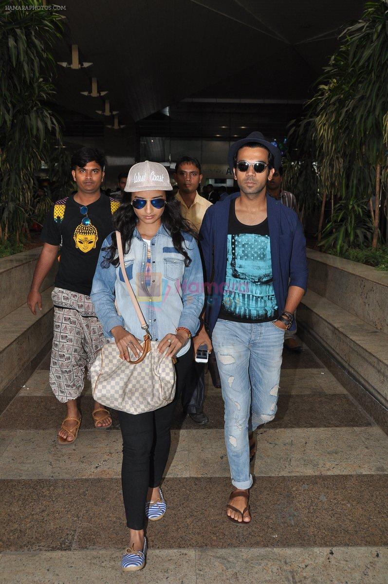 Rajkumar Yadav & patralekha snapped at airport in Mumbai on 1st Dec 2014