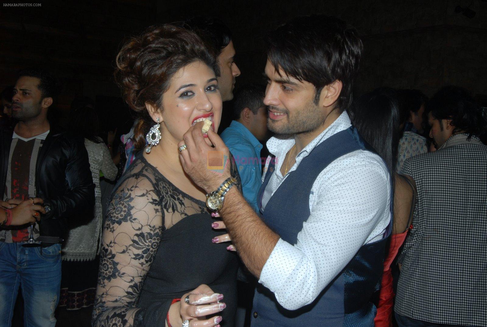 Vivian Dsena feeding cake to Vahbiz at Vahbbiz Dorabjee's bday in Mumbai on 3rd Dec 2014