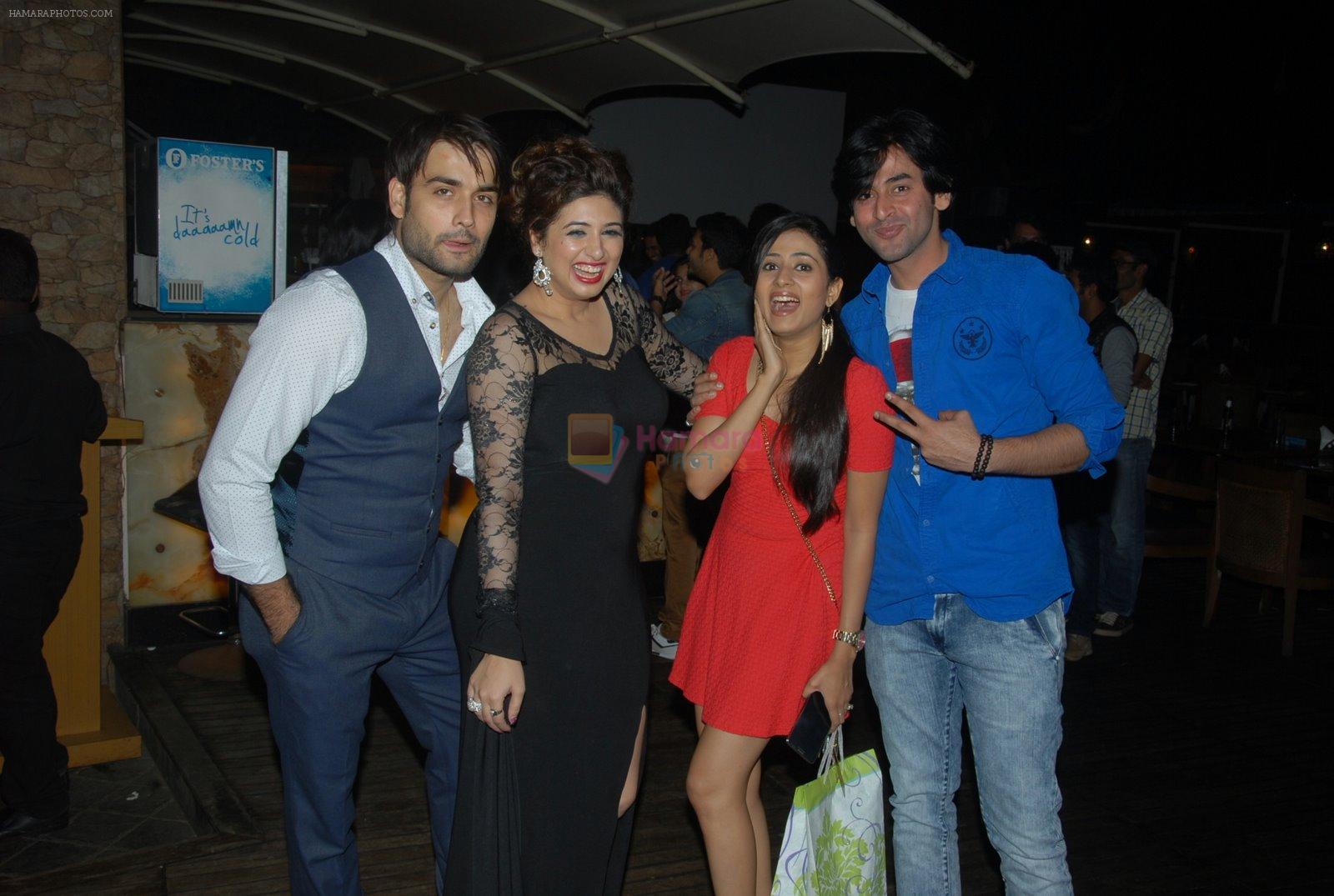 Vivian Dsena , Vahbiz , Sargun Mehta and Shashank Vyas at Vahbbiz Dorabjee's bday in Mumbai on 3rd Dec 2014