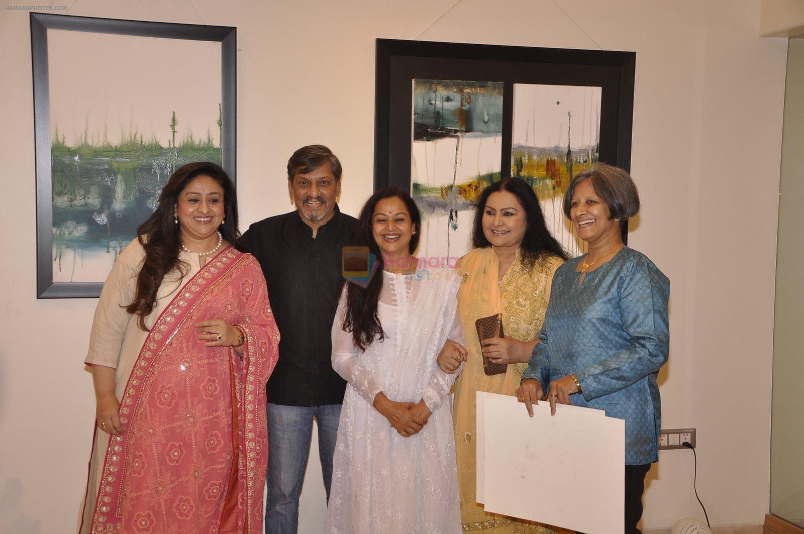 Zarina Wahab, Bindiya Goswami, Amol Palekar, Vidya Sinha, Sandhya Ghokle at Amol Palekar's painting exhibition in Mumbai on 7th Dec 2014