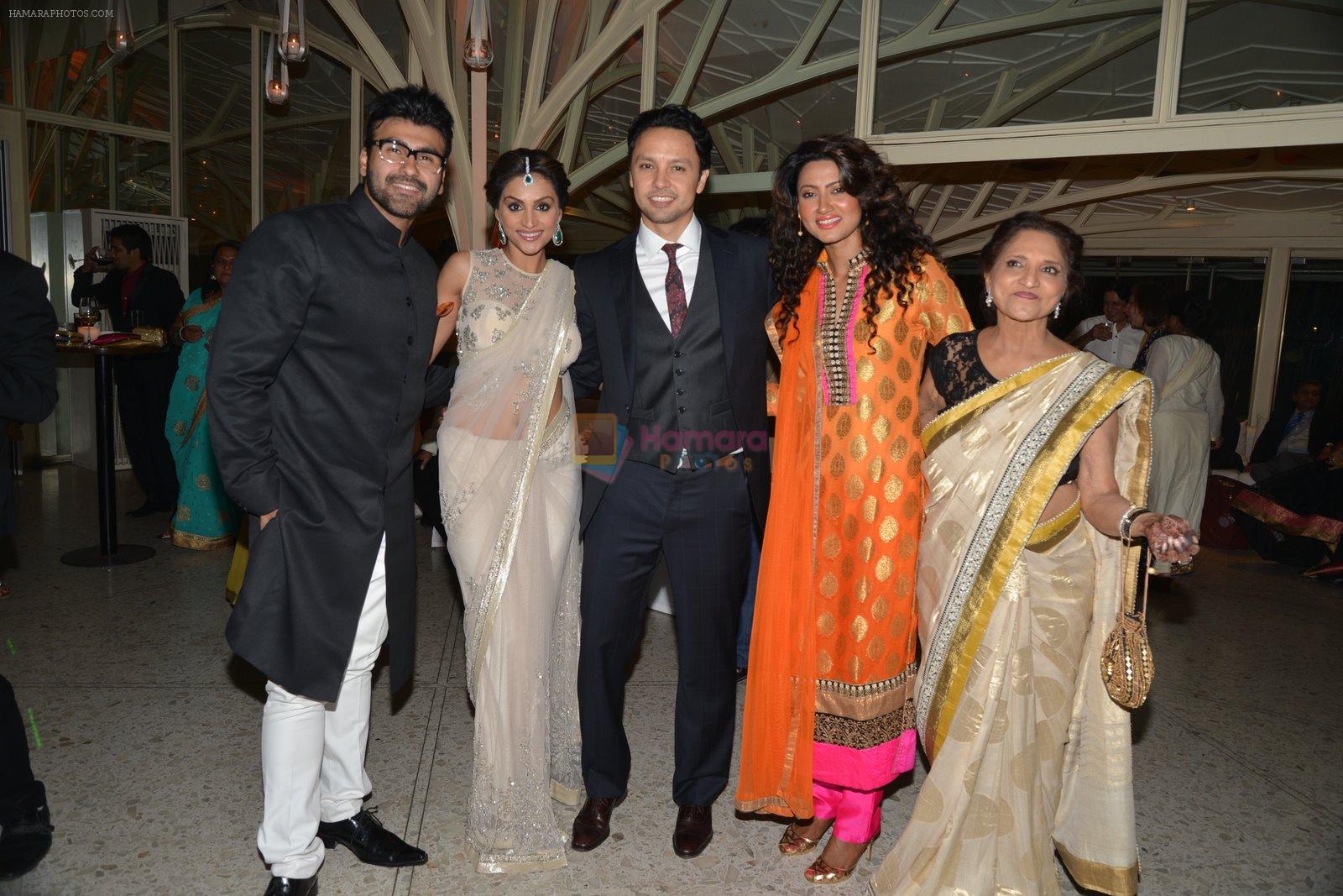 Arya Babbar, Purbi Joshi, Nigaar Khan, Sarita Joshi at Purbi Joshi Wedding in Mumbai on 8th Dec 2014