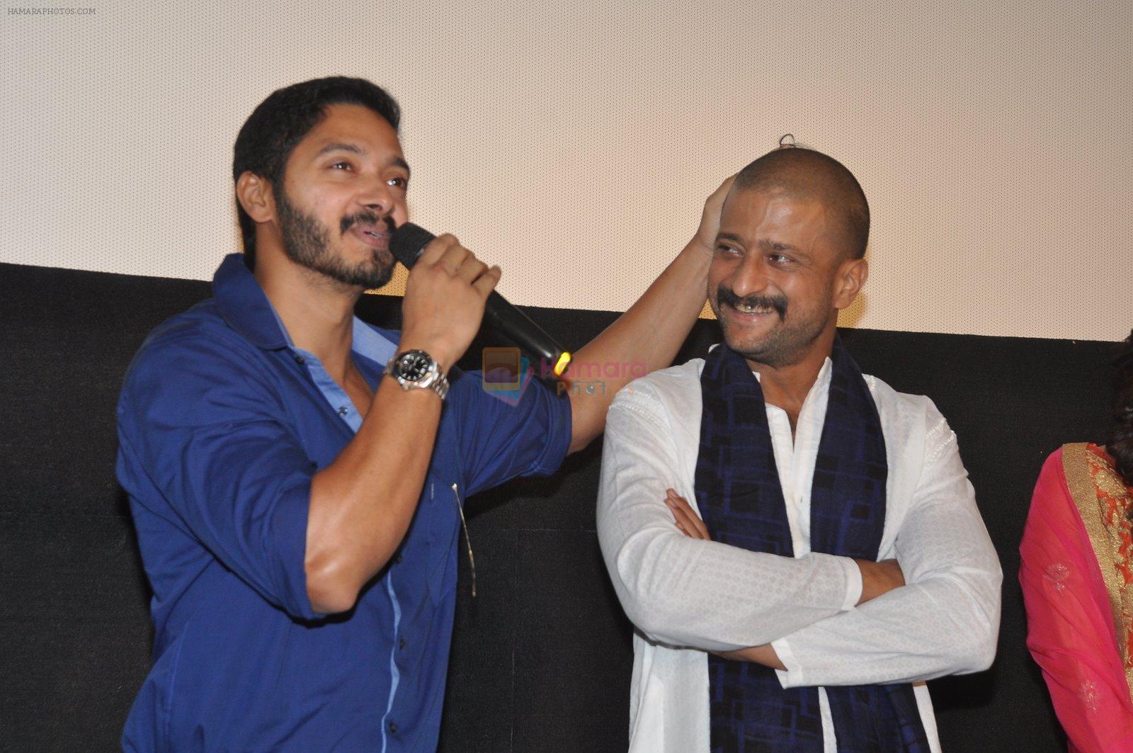 Jitendra Joshi, Shreyas Talpade at the First Look & Theatrical Trailer launch of Shreyas Talpade starrer Baji in mumbai on 9th Dec 2014