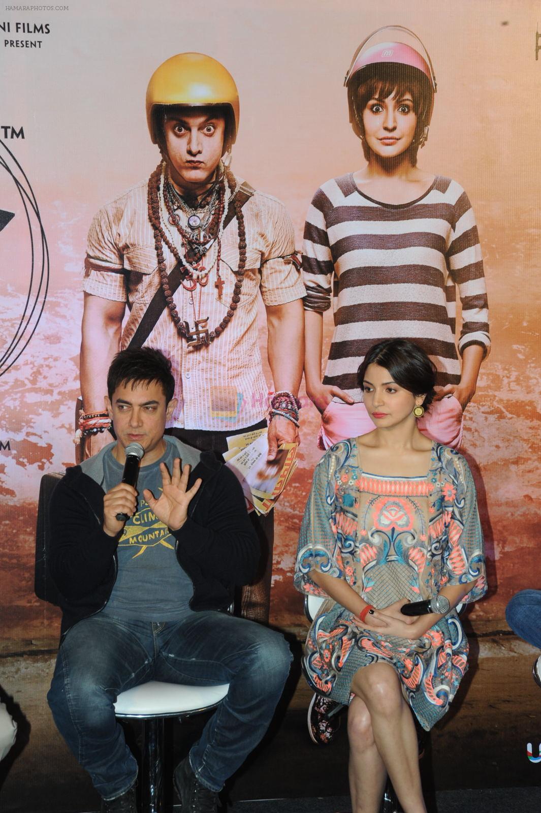 Aamir khan, Anushka Sharma at PK Movie Press Meet in Hyderabad on 9th Dec 2014
