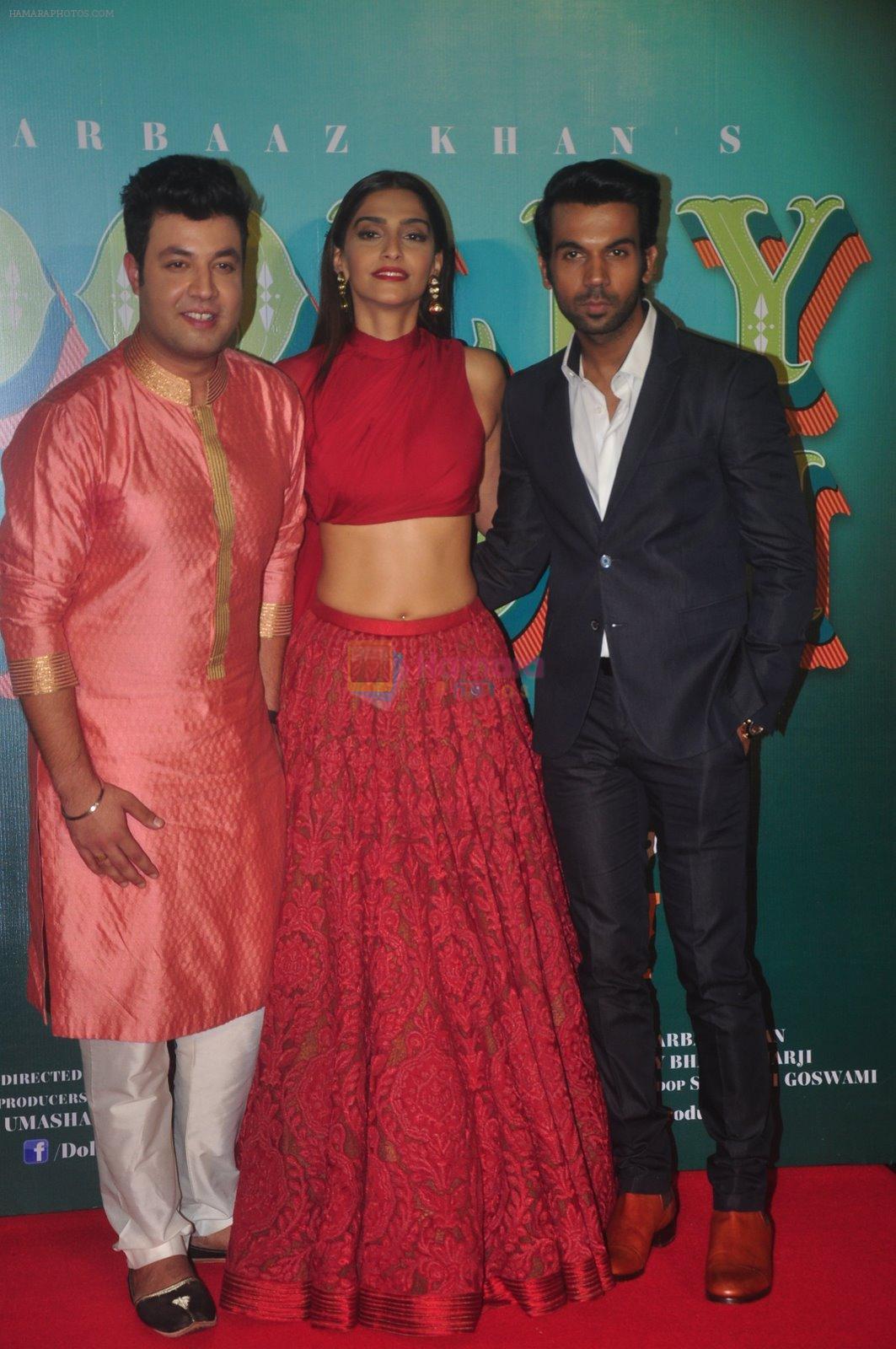 Varun Sharma, Sonam Kapoor, Raj Kumar Yadav at Dolly Ki Doli trailor launch in Mumbai on 12th Dec 2014