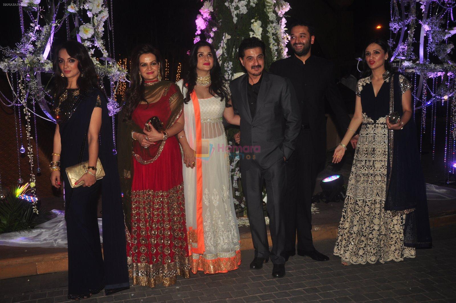 Sanjay Kapoor, Maheep Kapoor, Anu Dewan at Sangeet ceremony of Riddhi Malhotra and Tejas Talwalkar in J W Marriott, Mumbai on 13th Dec 2014