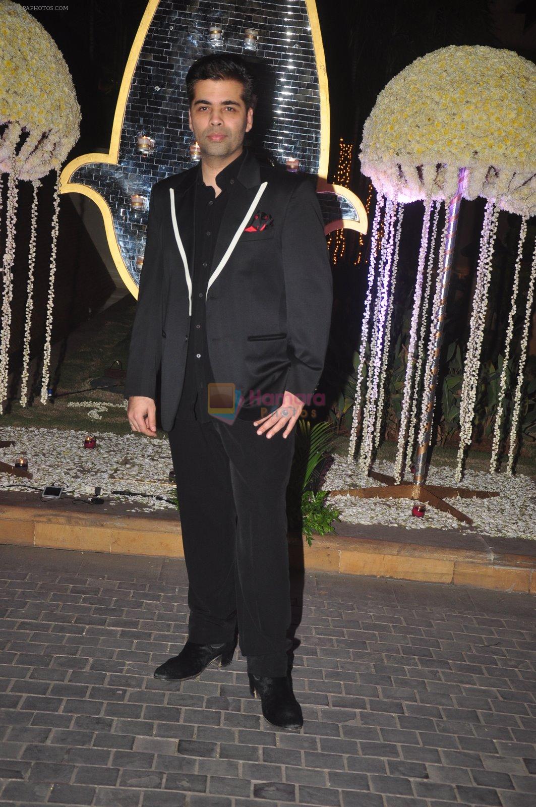 Karan Johar at Riddhi Malhotra & Tejas Talwalkar's wedding reception in J W Marriott, Mumbai on 15th Dec 2014