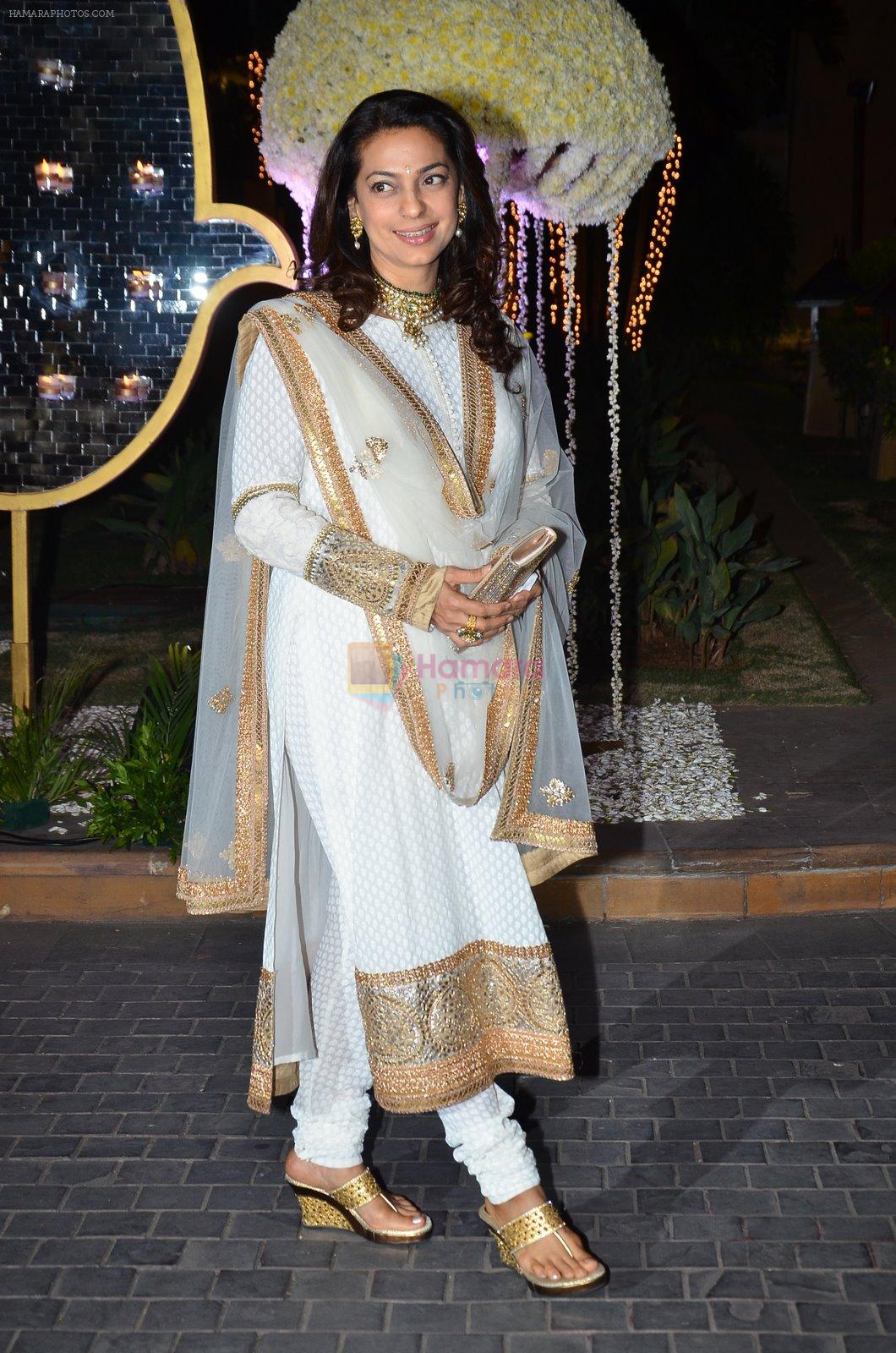 Juhi Chawla at Riddhi Malhotra & Tejas Talwalkar's wedding reception in J W Marriott, Mumbai on 15th Dec 2014