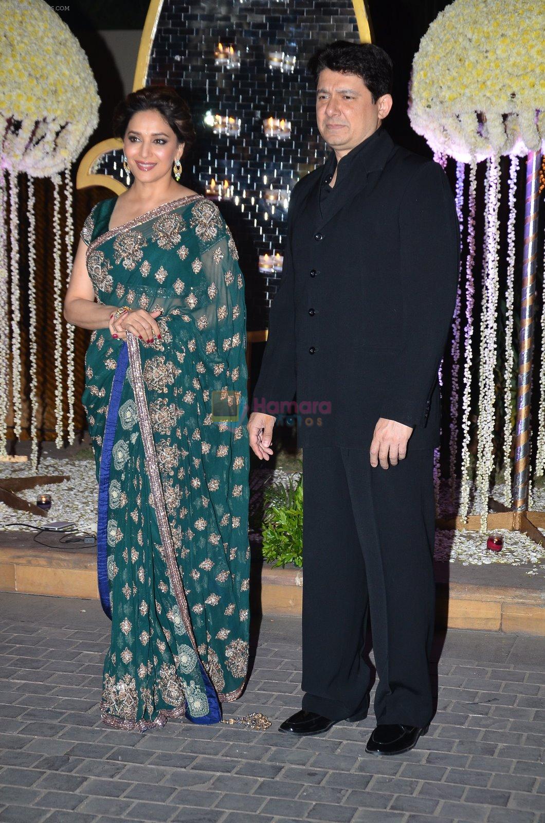 Madhuri Dixit at Riddhi Malhotra & Tejas Talwalkar's wedding reception in J W Marriott, Mumbai on 15th Dec 2014