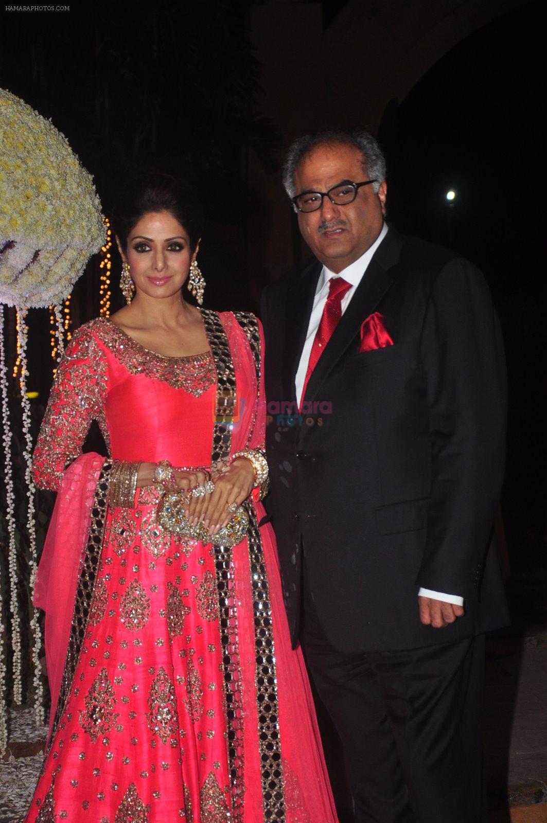 Sridevi, Boney Kapoor at Riddhi Malhotra & Tejas Talwalkar's wedding reception in J W Marriott, Mumbai on 15th Dec 2014