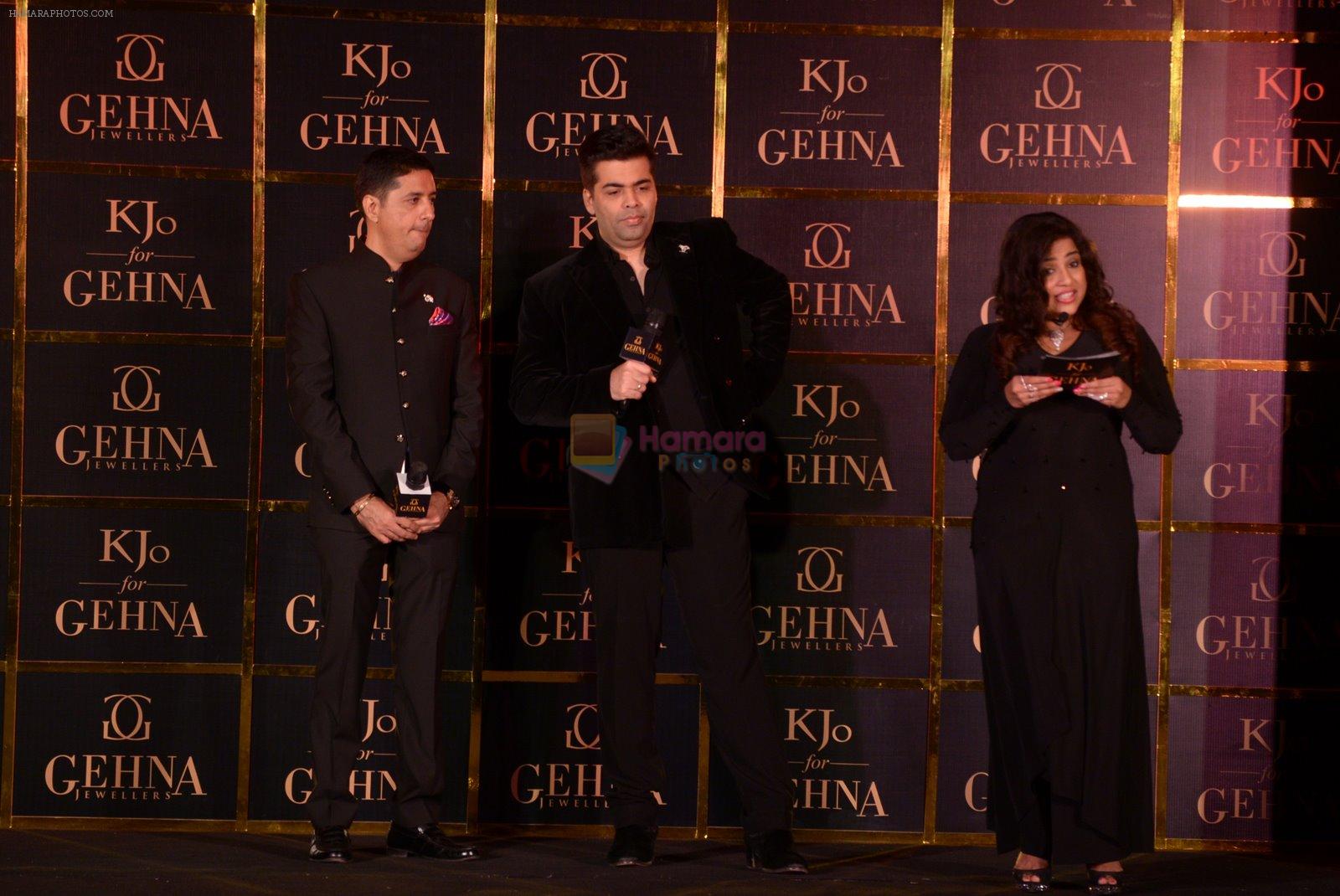 Karan Johar, RJ Malishka at Gehna Jewellers unveil the KJO For Gehna line by Karan Johar in Aqaba, Lower Parel on 16th Dec 2014