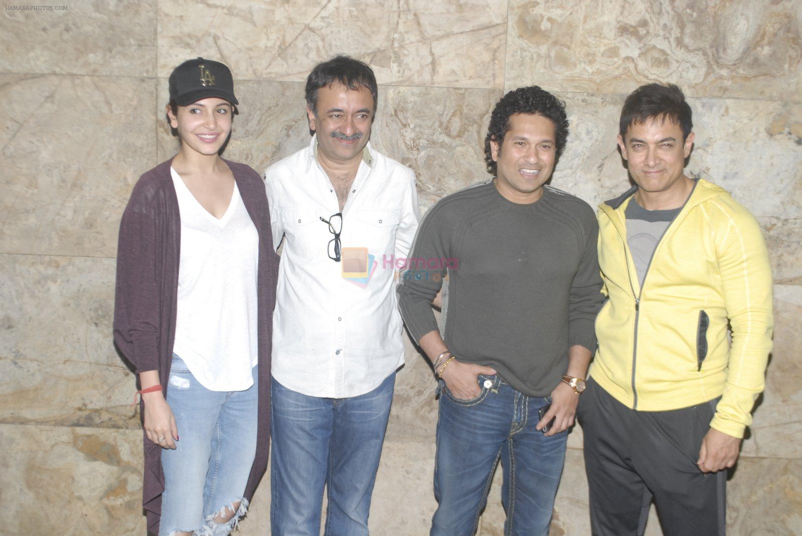Anushka Sharma, Rajkumar Hirani, Sachin Tendulkar, Aamir Khan at Special screening of PK for Sachin Tendulkar & Raj Thackeray on 16th Dec 2014