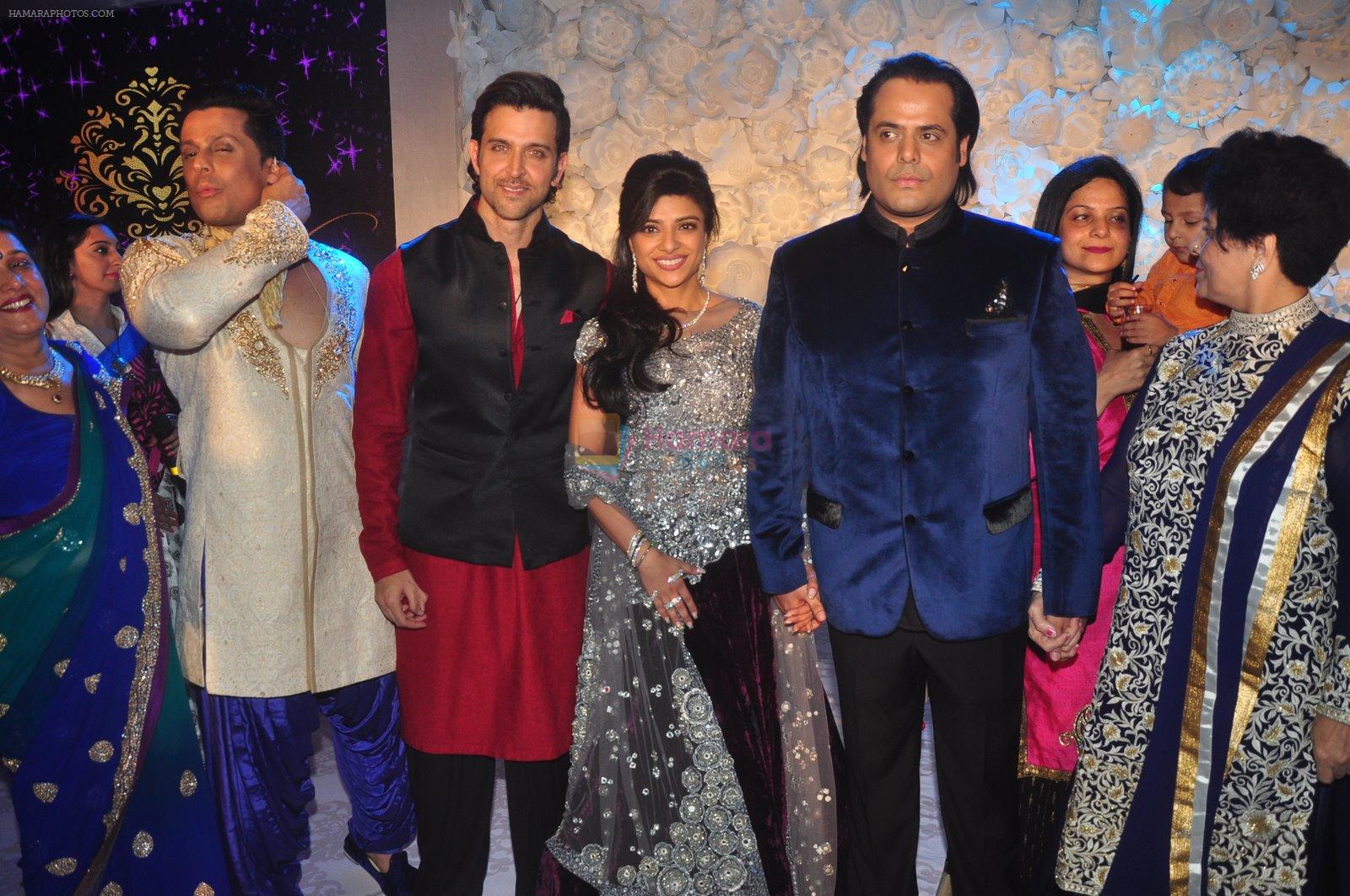 Hrithik Roshan, Zayed Khan at Vikram Singh's Brother Uday Singh and Ali Morani's daughter Shirin's Sangeet Ceremony on 18th Dec 2014