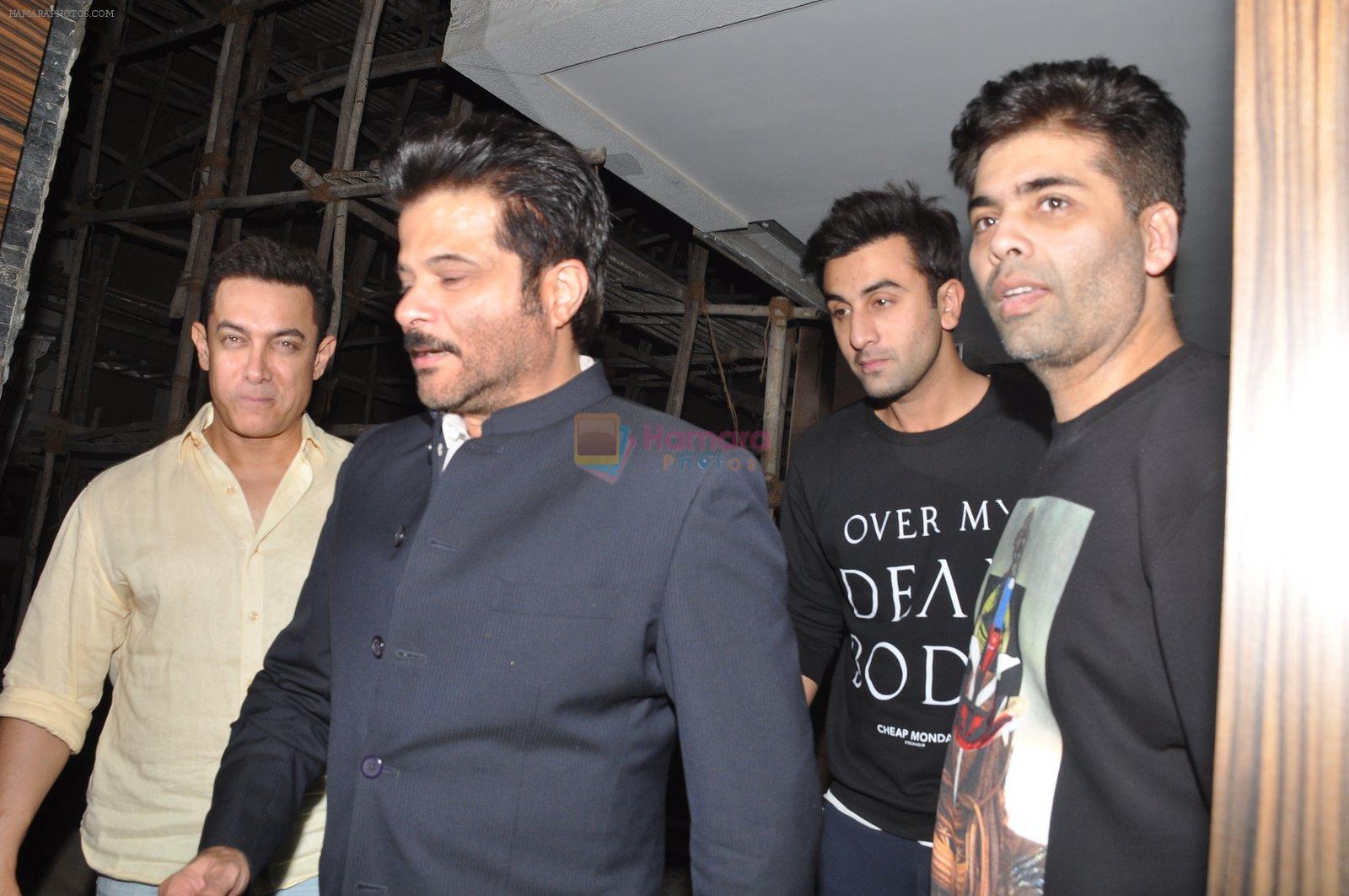 Anil Kapoor, Ranbir Kapoor, Karan Johar snapped at Aamir's house on 22nd Dec 2014
