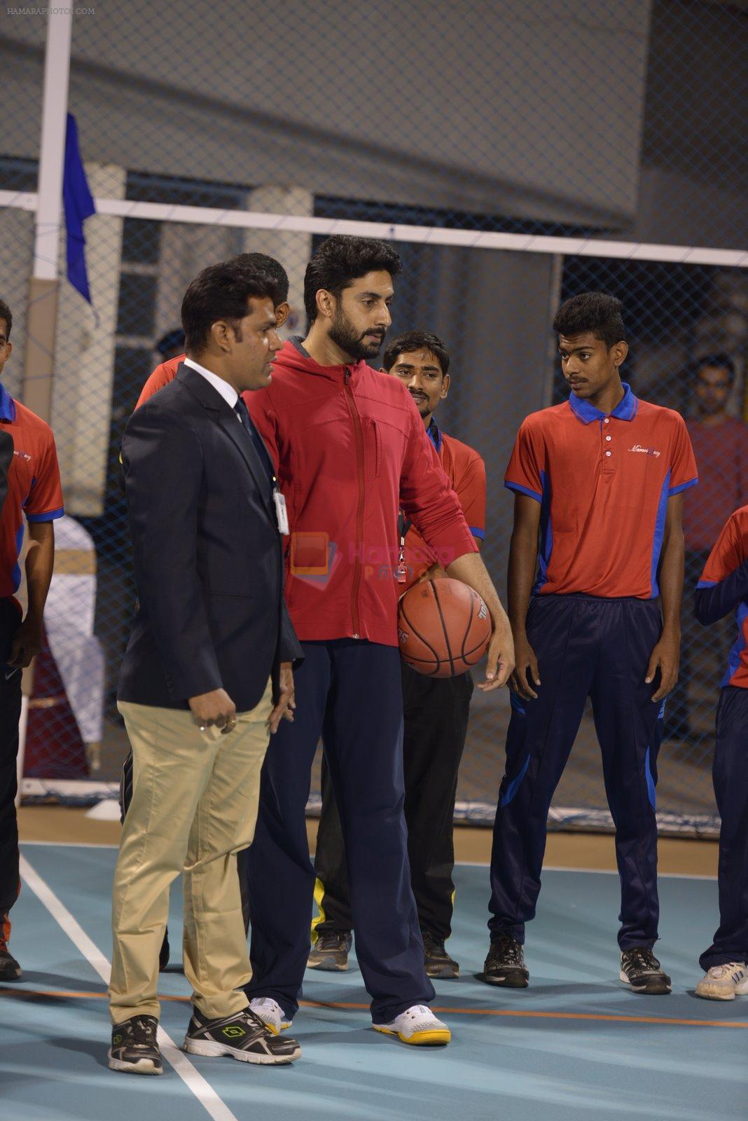 Abhishek Bachchan inaugurated Jamnabai Narsee School's World-class Multisport Court in Mumbai on 4th Jan 2015