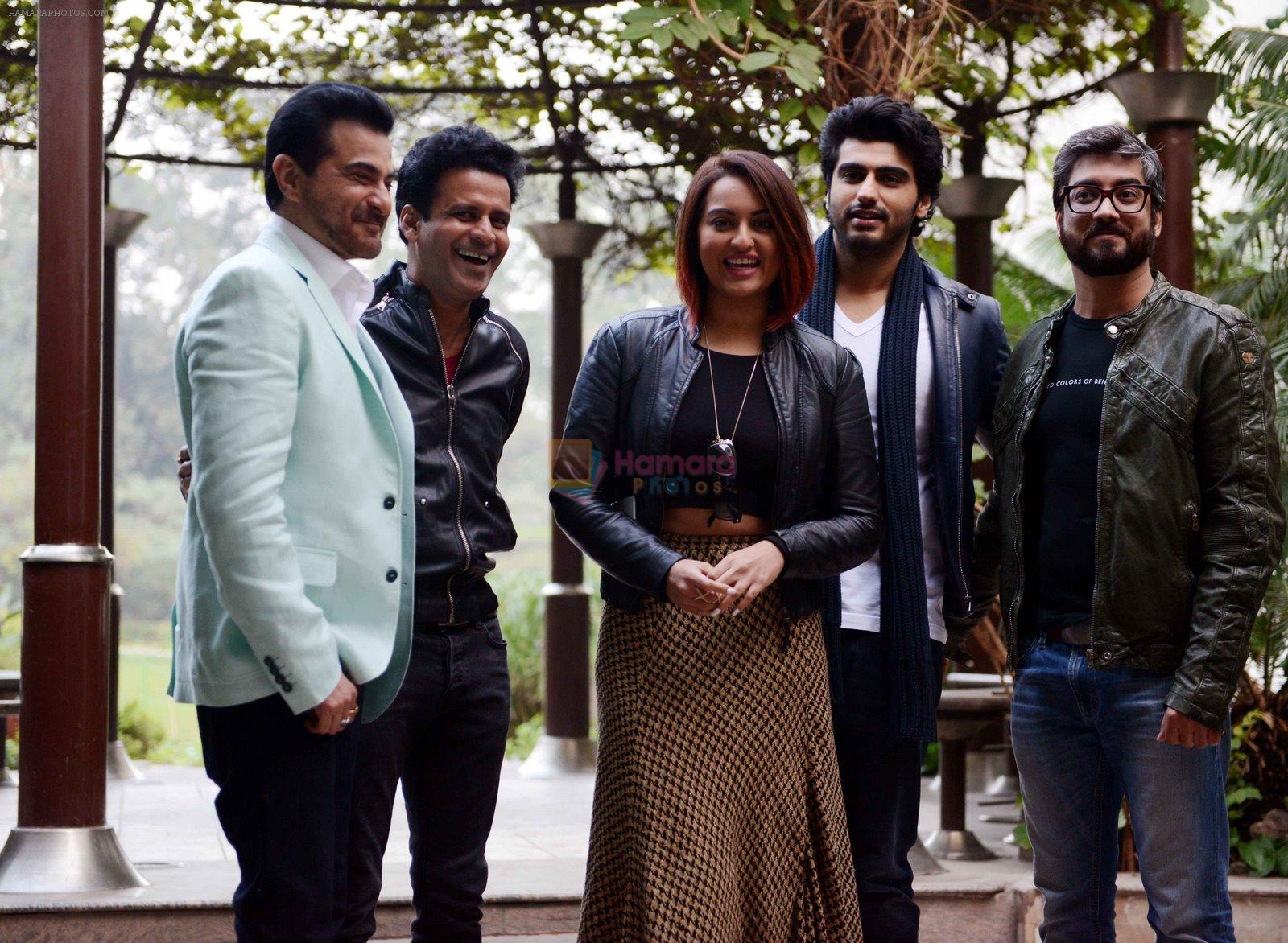 Sonakshi Sinha, Arjun Kapoor, manoj Bajpai, Sanjay Kapoor at Tevar Delhi promotions on 4th Jan 2015