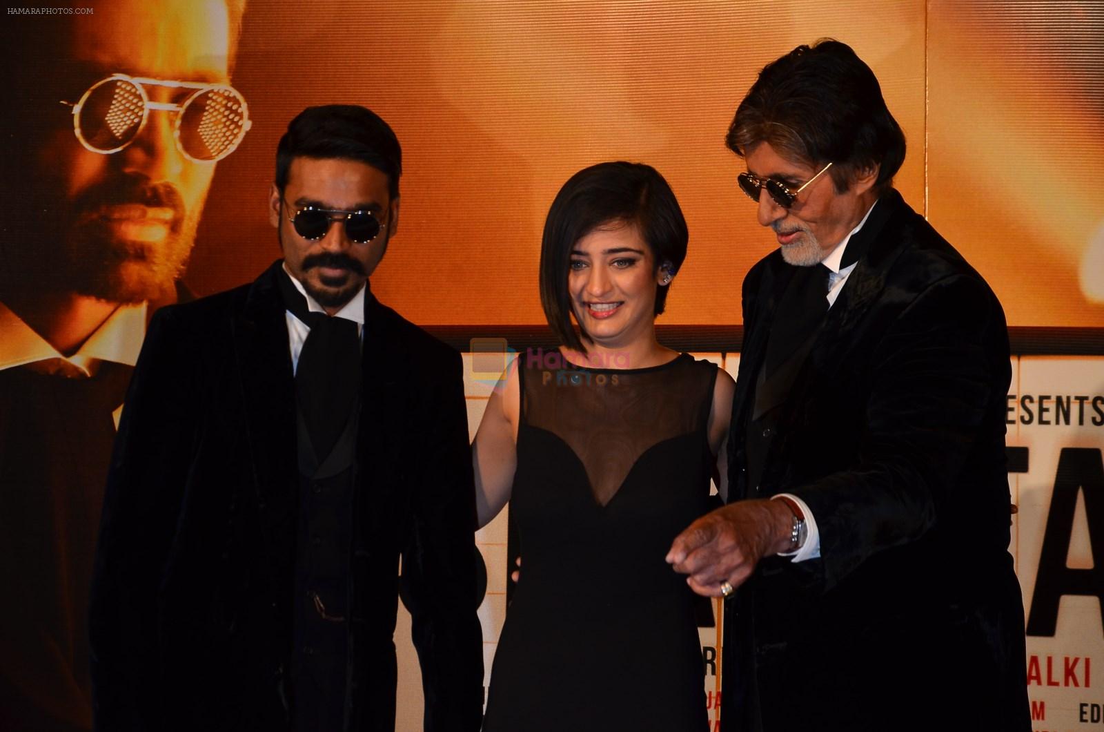 Dhanush, Akshara Haasan, Amitabh Bachchan at Shamitabh trailor launch in Mumbai on 6th Jan 2015