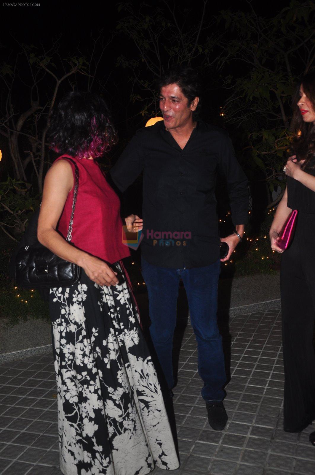 Chunky Pandey at Farah Khan's birthday bash at her house in Andheri on 8th Jan 2015
