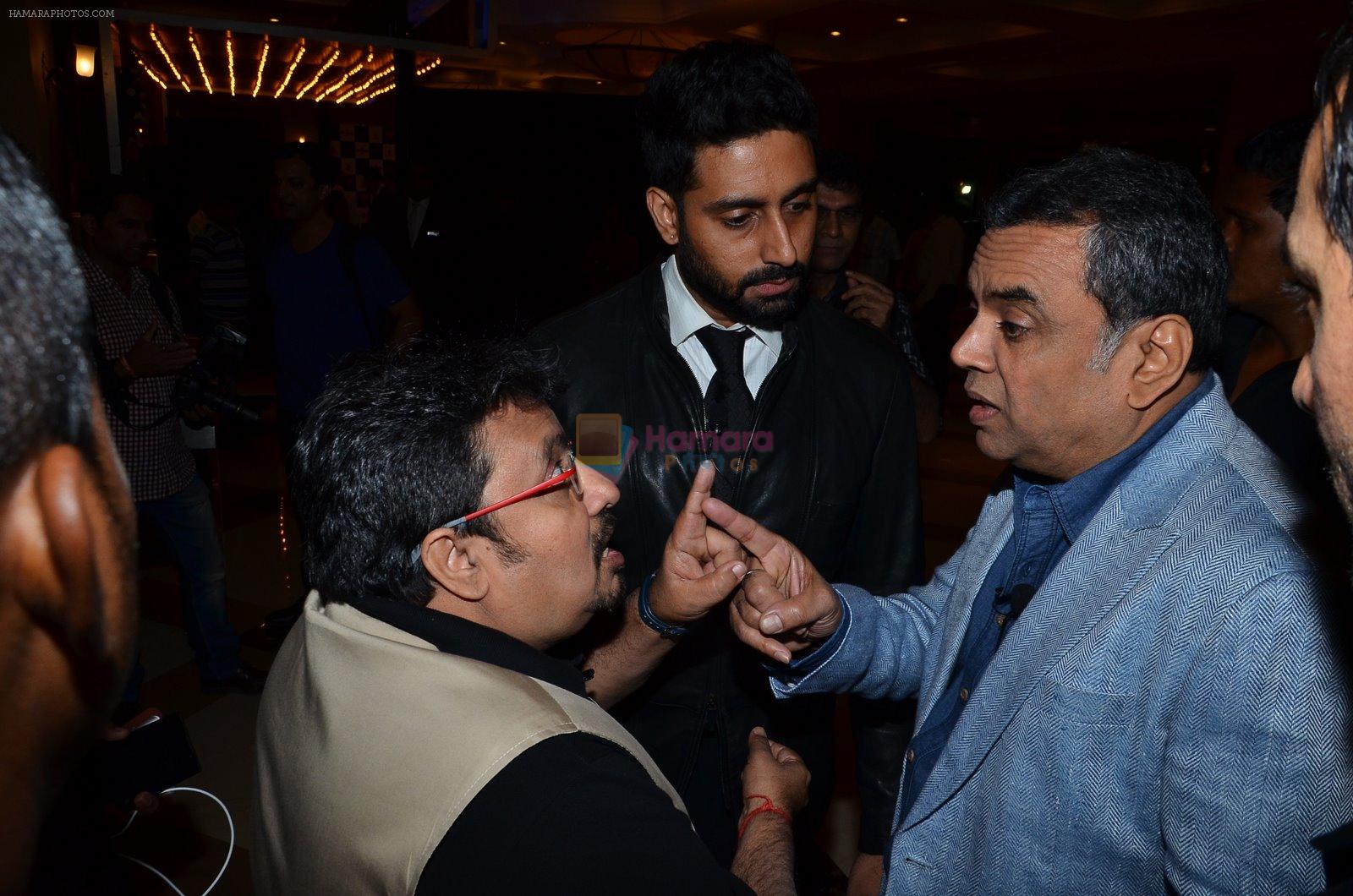 Abhishek Bachchan, Paresh Rawal, Neeraj Vora at Phir Hera Pheri launch in J W Marriott, Mumbai on 12th Jan 2015