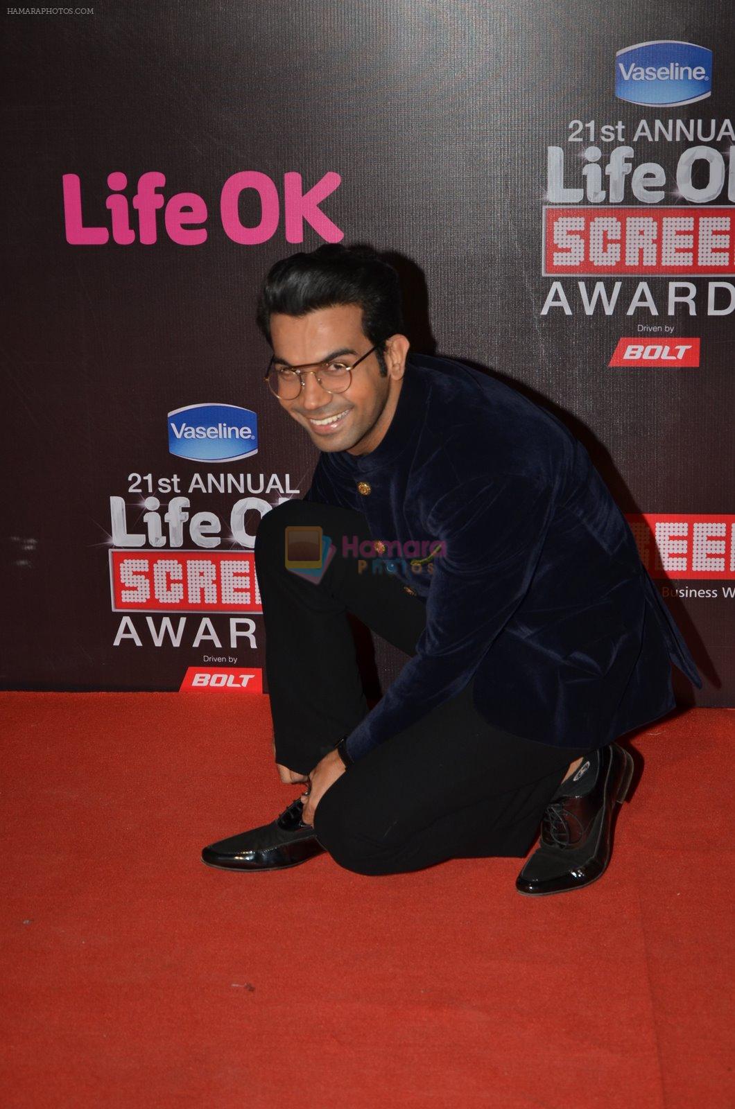 Raj Kumar Yadav at Life Ok Screen Awards red carpet in Mumbai on 14th Jan 2015