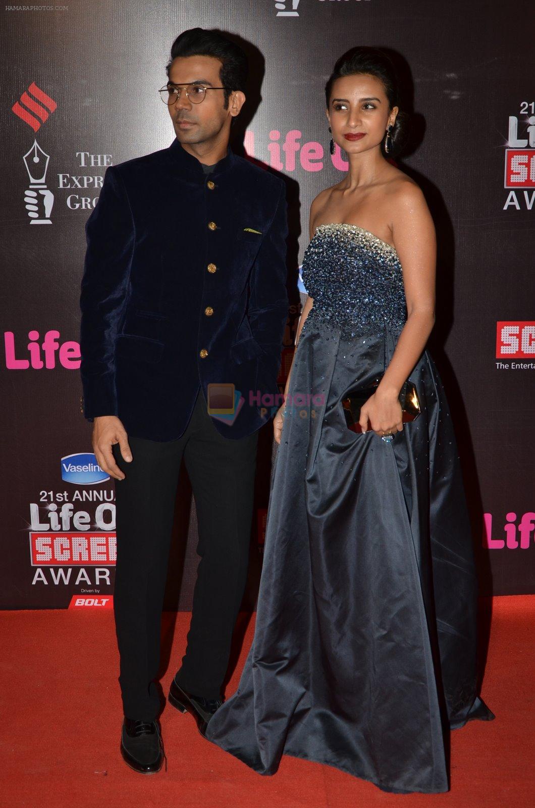 Patralekha, Raj Kumar Yadav at Life Ok Screen Awards red carpet in Mumbai on 14th Jan 2015