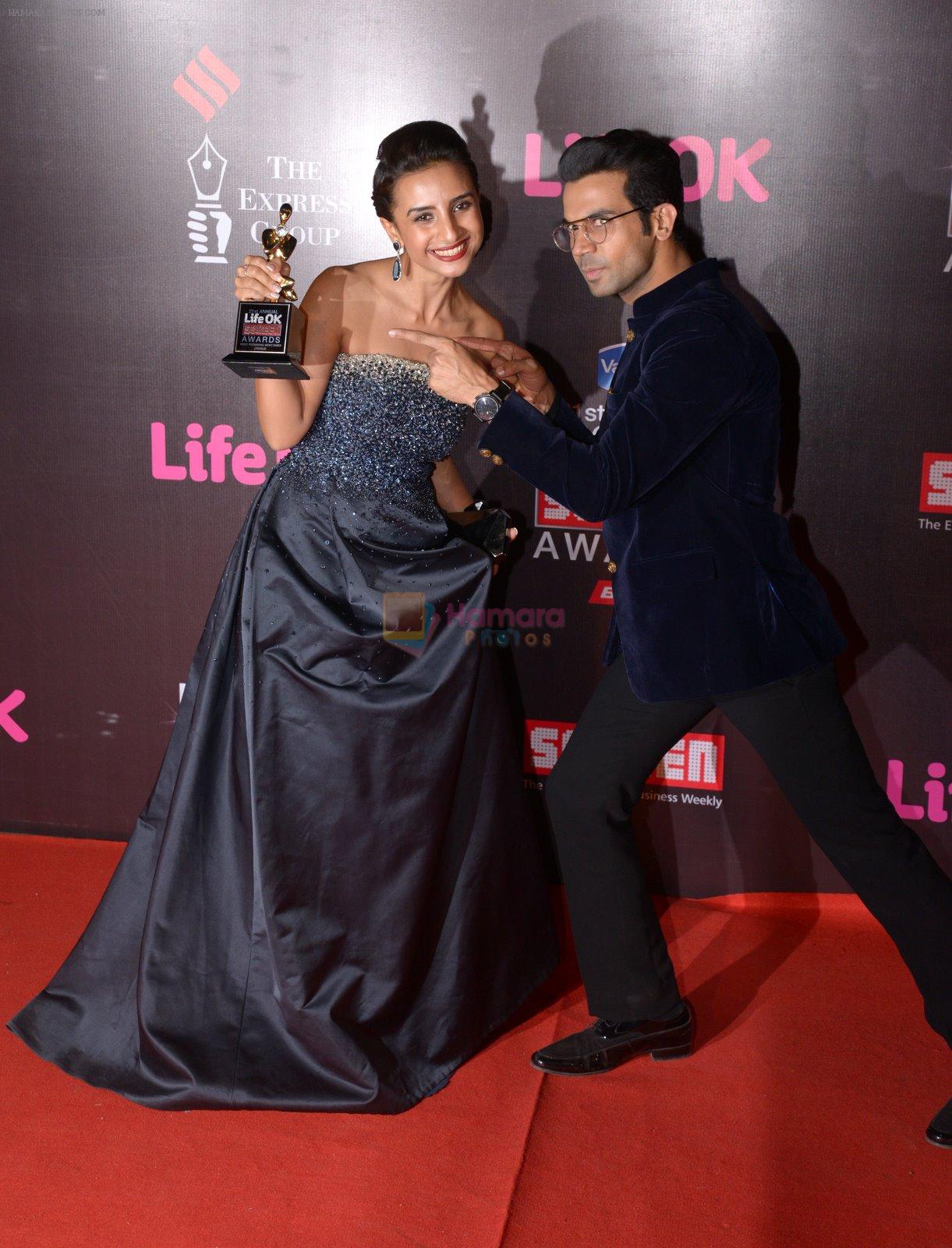Patralekha, Raj Kumar Yadav at Life Ok Screen Awards red carpet in Mumbai on 14th Jan 2015