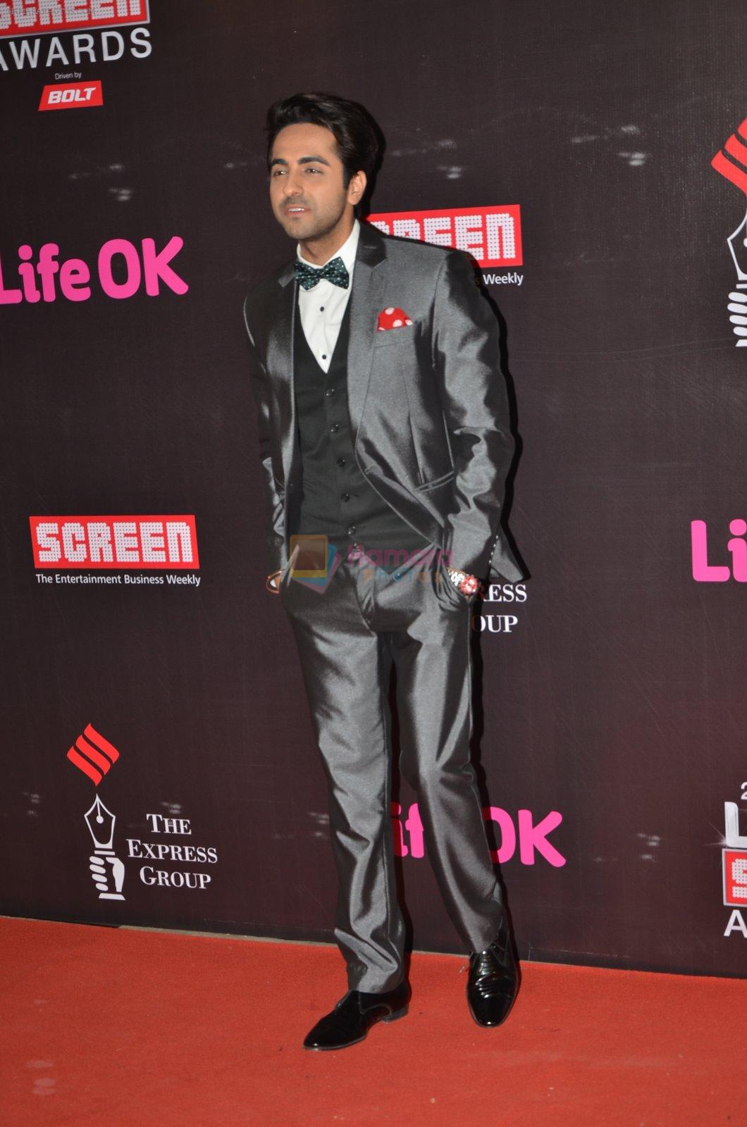 Ayushman Khurana at Life Ok Screen Awards red carpet in Mumbai on 14th Jan 2015