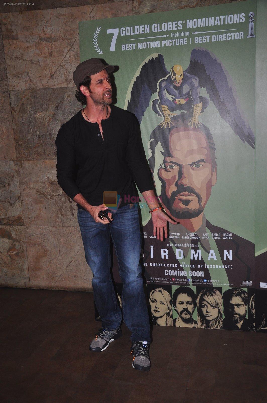 Hrithik Roshan at Birdman screening in Lightbox, Mumbai on 16th Jan 2015