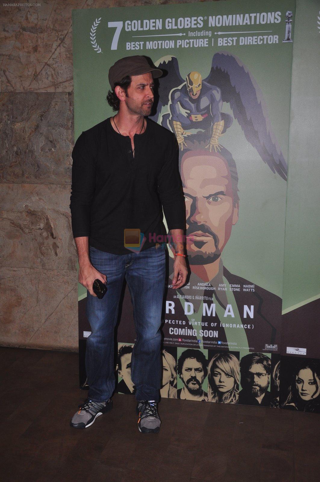 Hrithik Roshan at Birdman screening in Lightbox, Mumbai on 16th Jan 2015