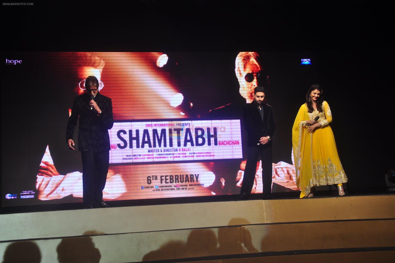Aishwarya Rai Bachchan, Abhishek Bachchan at Shamitabh music launch in Taj Land's End, Mumbai on 20th Jan 2015