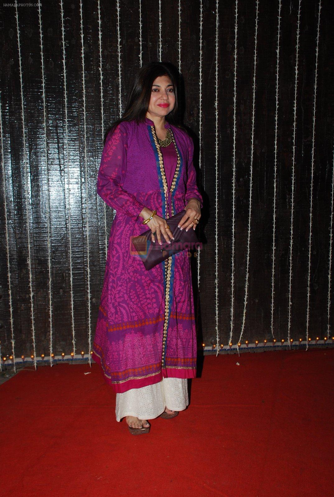 Alka Yagnik at Bappi Lahiri's wedding anniversary in Juhu, Mumbai on 23rd Jan 2014