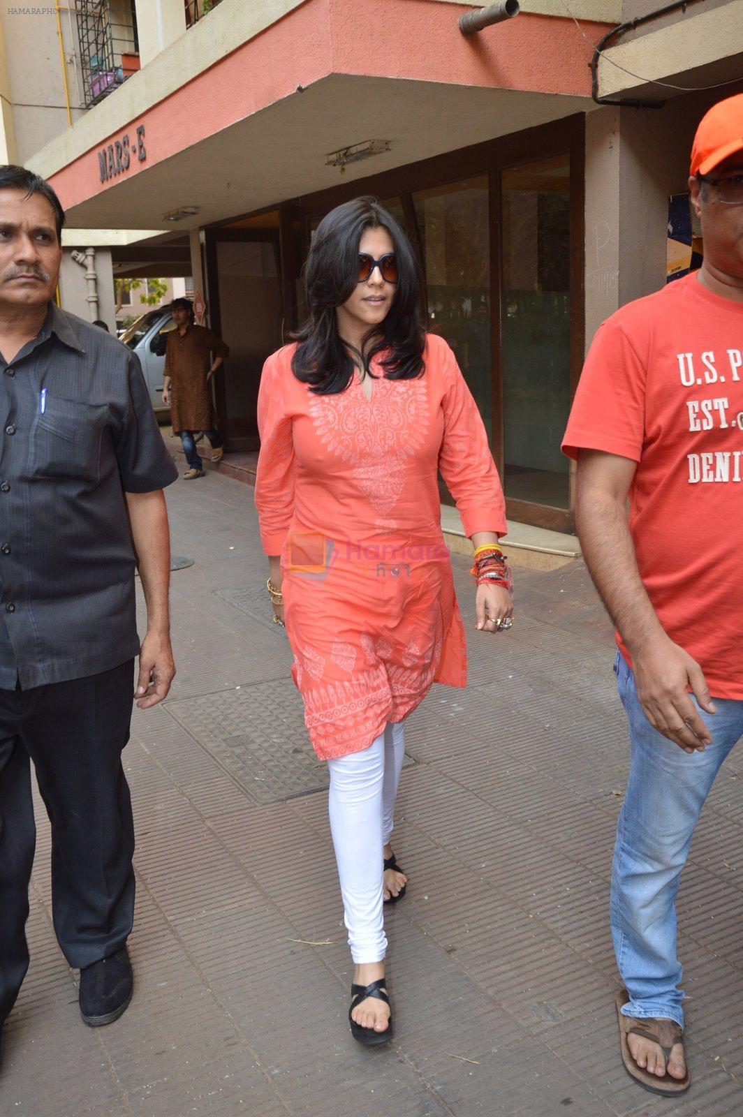 Ekta Kapoor at Anurag Basu's saraswati pooja in Mumbai on 25th Jan 2015