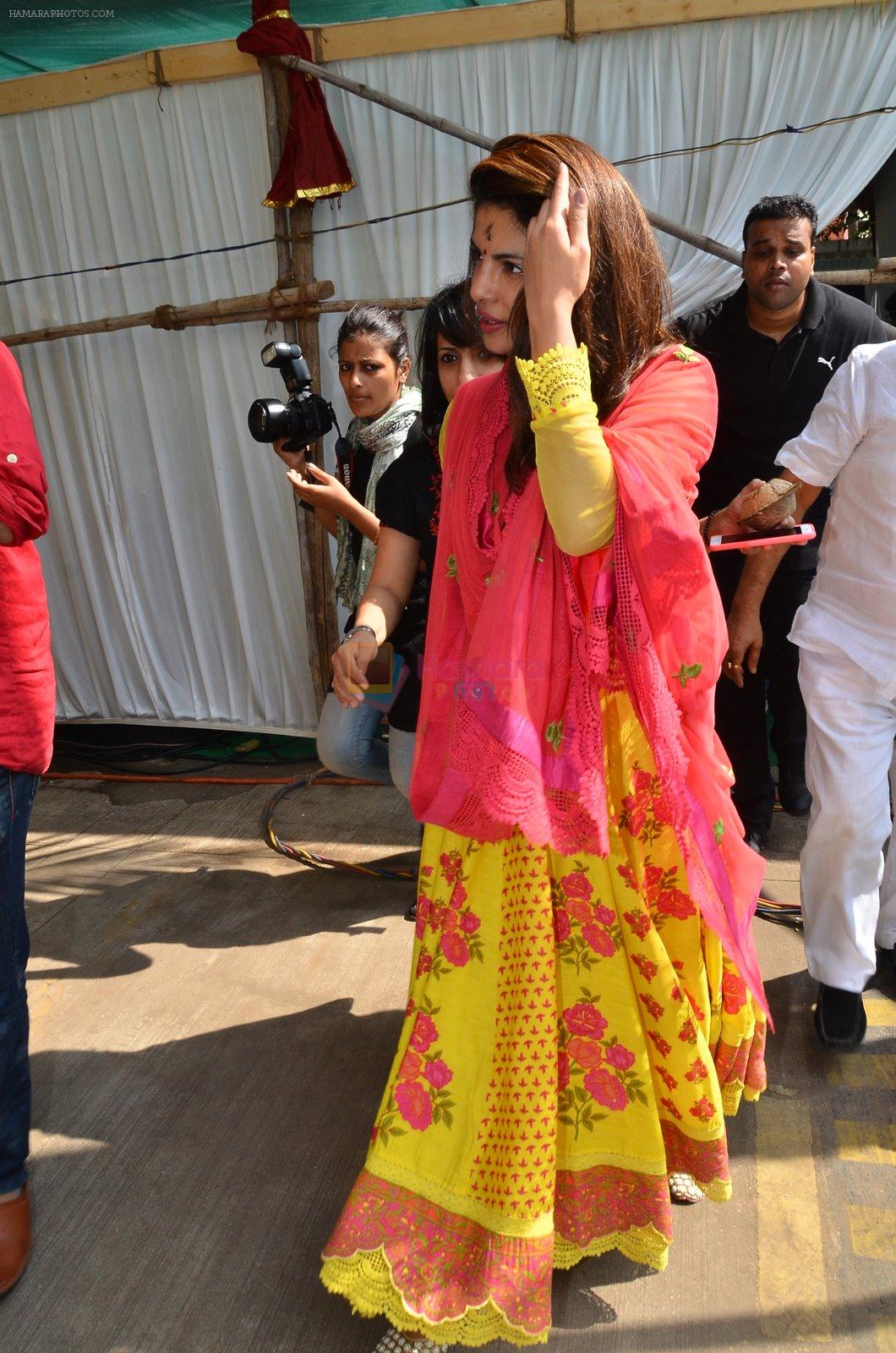 Priyanka Chopra at Anurag Basu's saraswati pooja in Mumbai on 25th Jan 2015