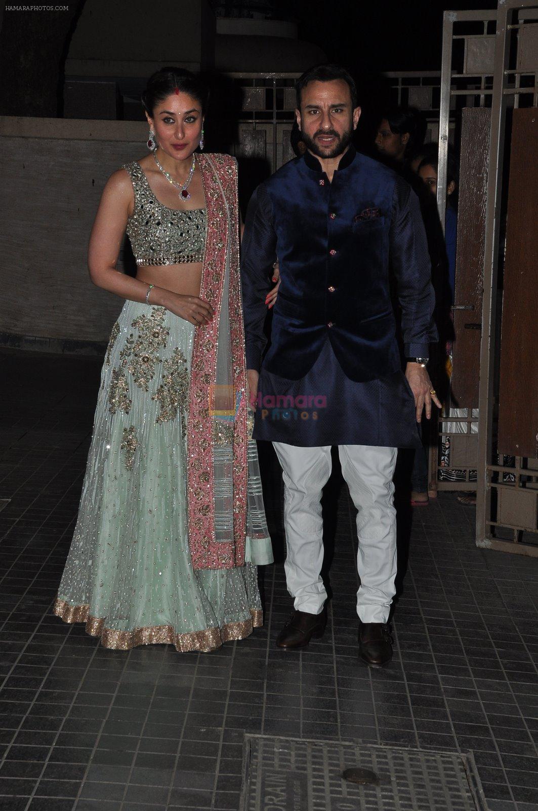 Kareena Kapoor, Saif Ali Khan at Soha Ali Khan and Kunal Khemu's wedding Reception in Mumbai on 25th Jan 2015