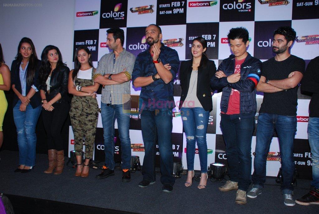 Rashmi, Rohit Shetty, Sagarika, Meiyang, Harshad at Khatron Ke Khiladi press meet in Mumbai on 29th Jan 2015