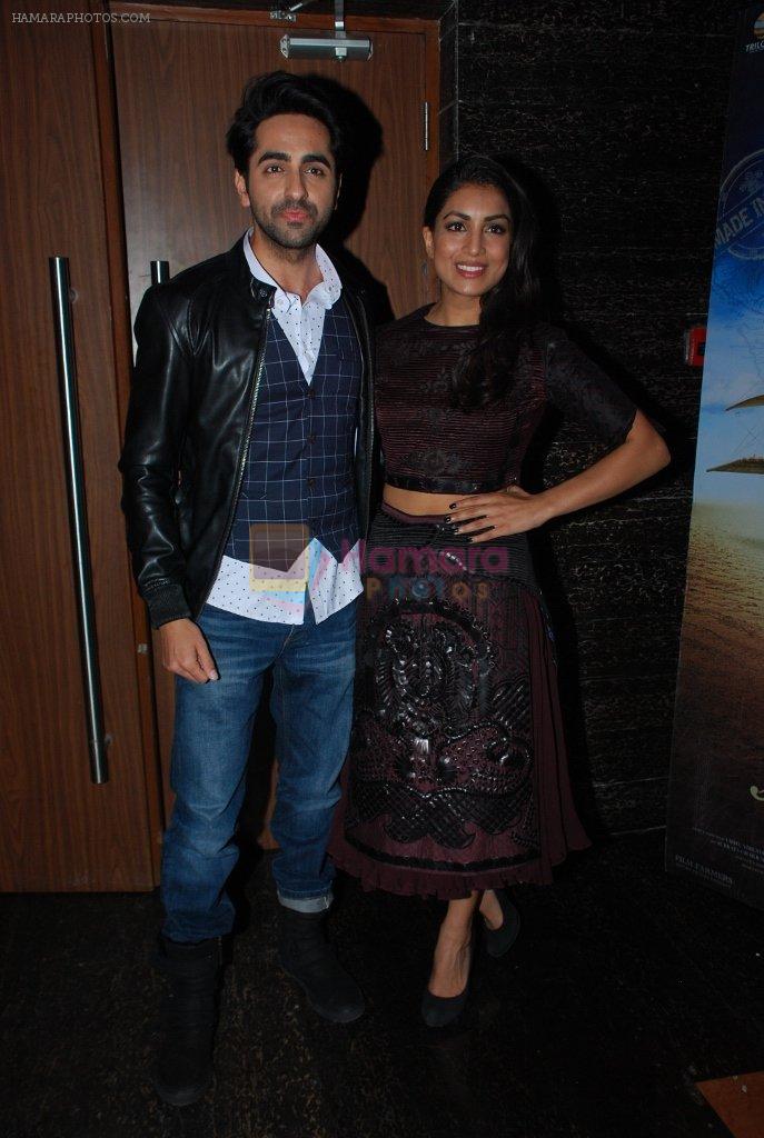 Ayushmann Khurrana, Pallavi Sharda at the Premiere of Hawaizaada in Mumbai on 29th Jan 2015