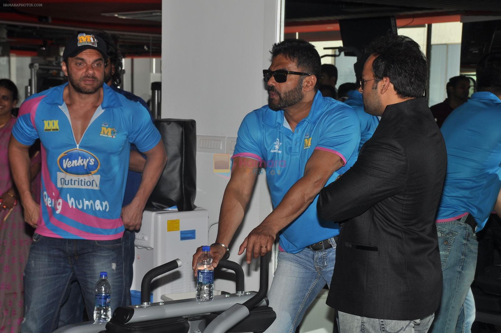 Sunil Shetty, Sohail Khan launches Core Fitness Station at Daspalla in Mumbai on 30th Jan 2015