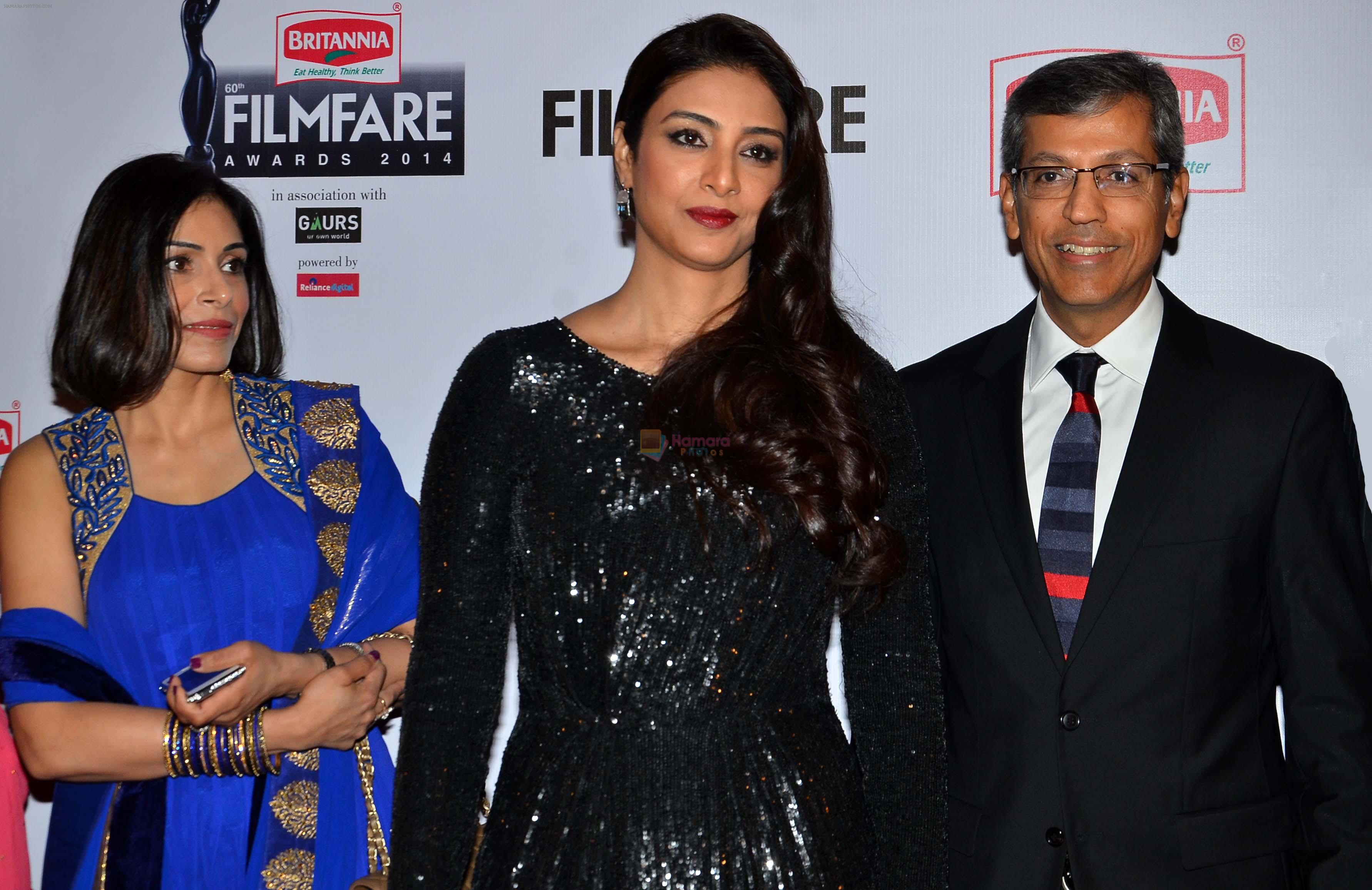 Tabu with Mr. Tarun Rai graces the red carpet at the 60th Britannia Filmfare Awards