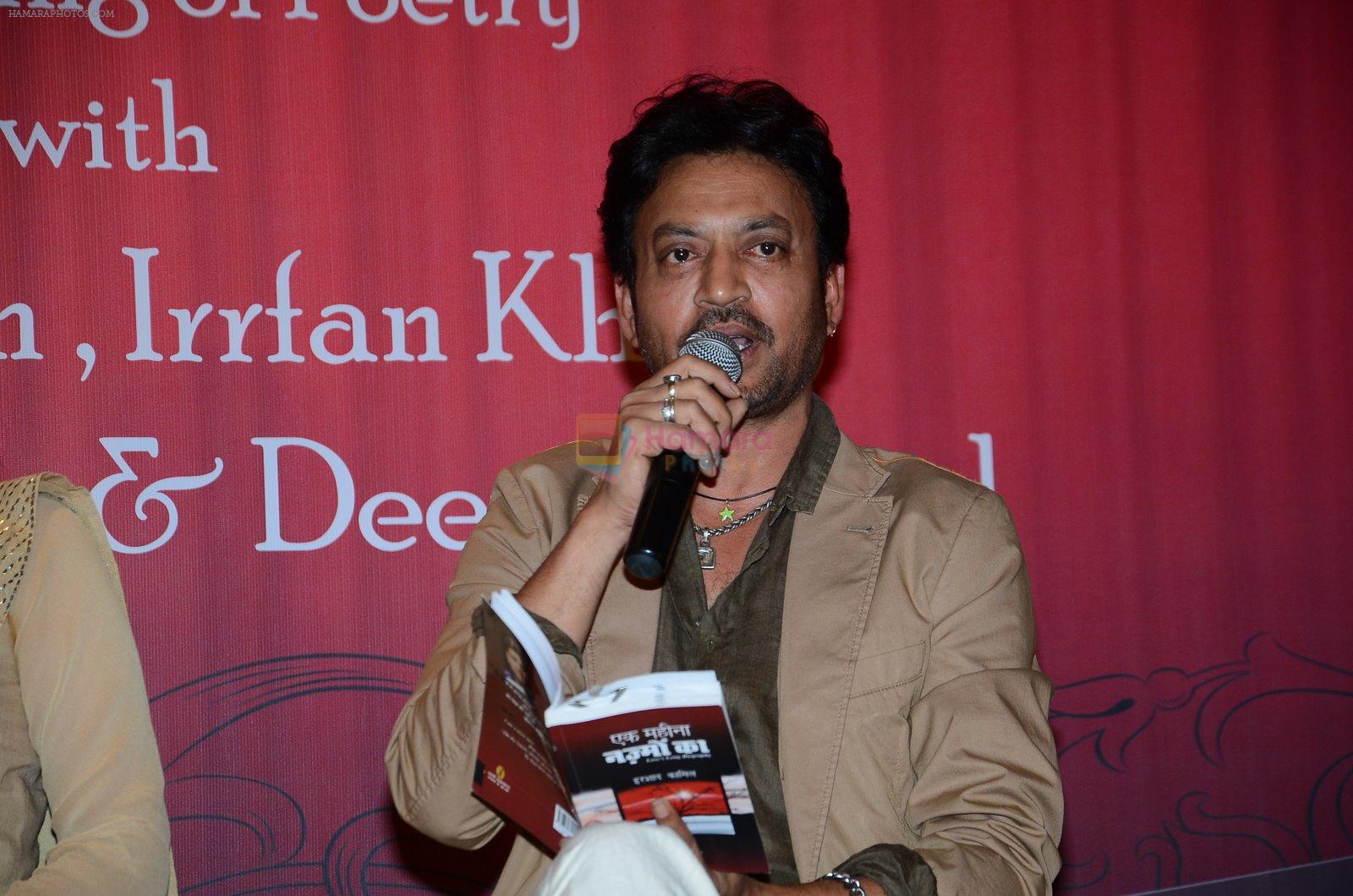 Irrfan Khan at the launch of Irshad Kamil's first book of poems, Ek Maheena Nazmon Ka in Mumbai on 3rd Feb 2015