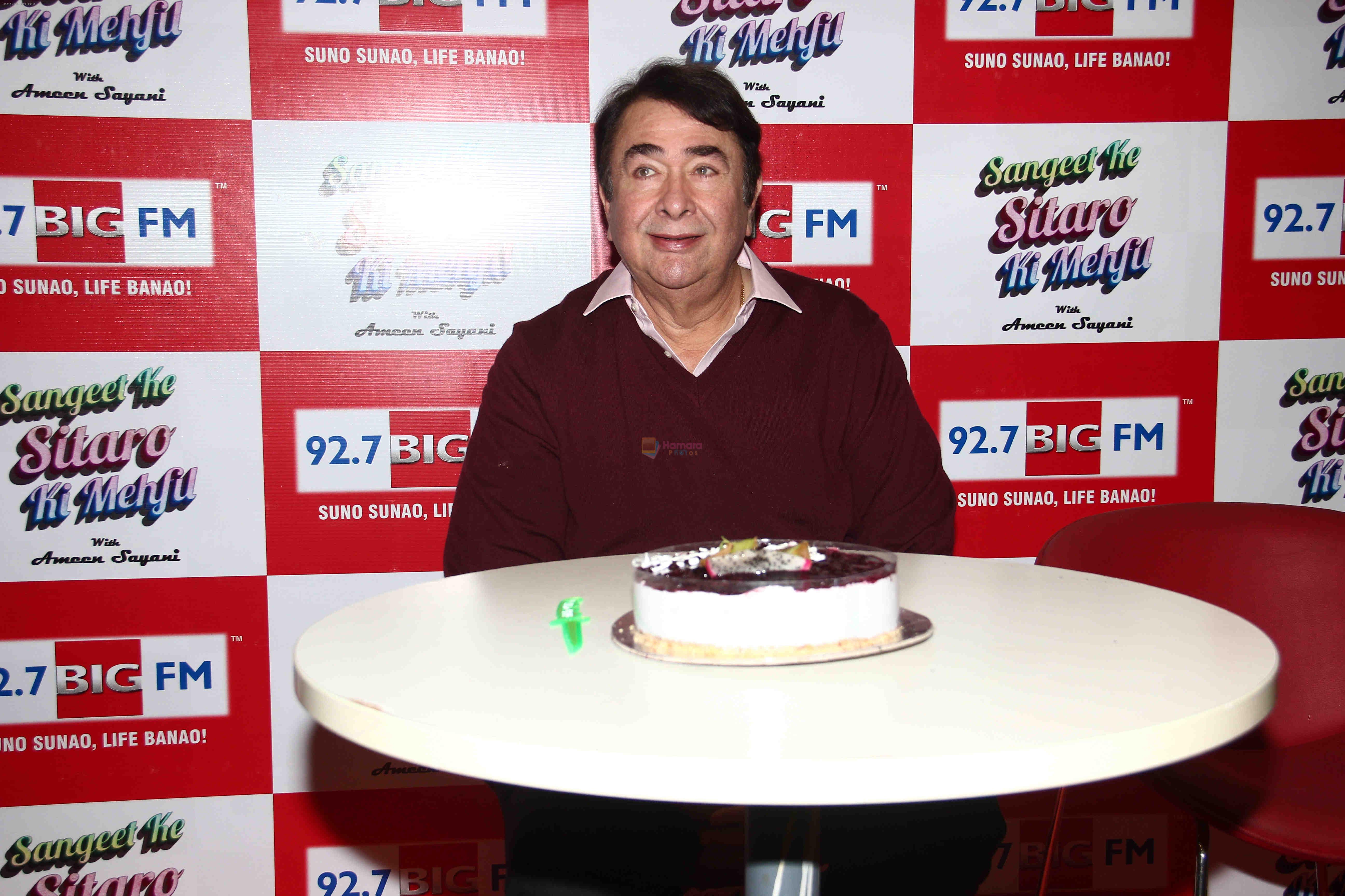 Randhir Kapoor's birthday celebrations at BIG FM 92.7 Studios in Mumbai on 3rd Feb 2015