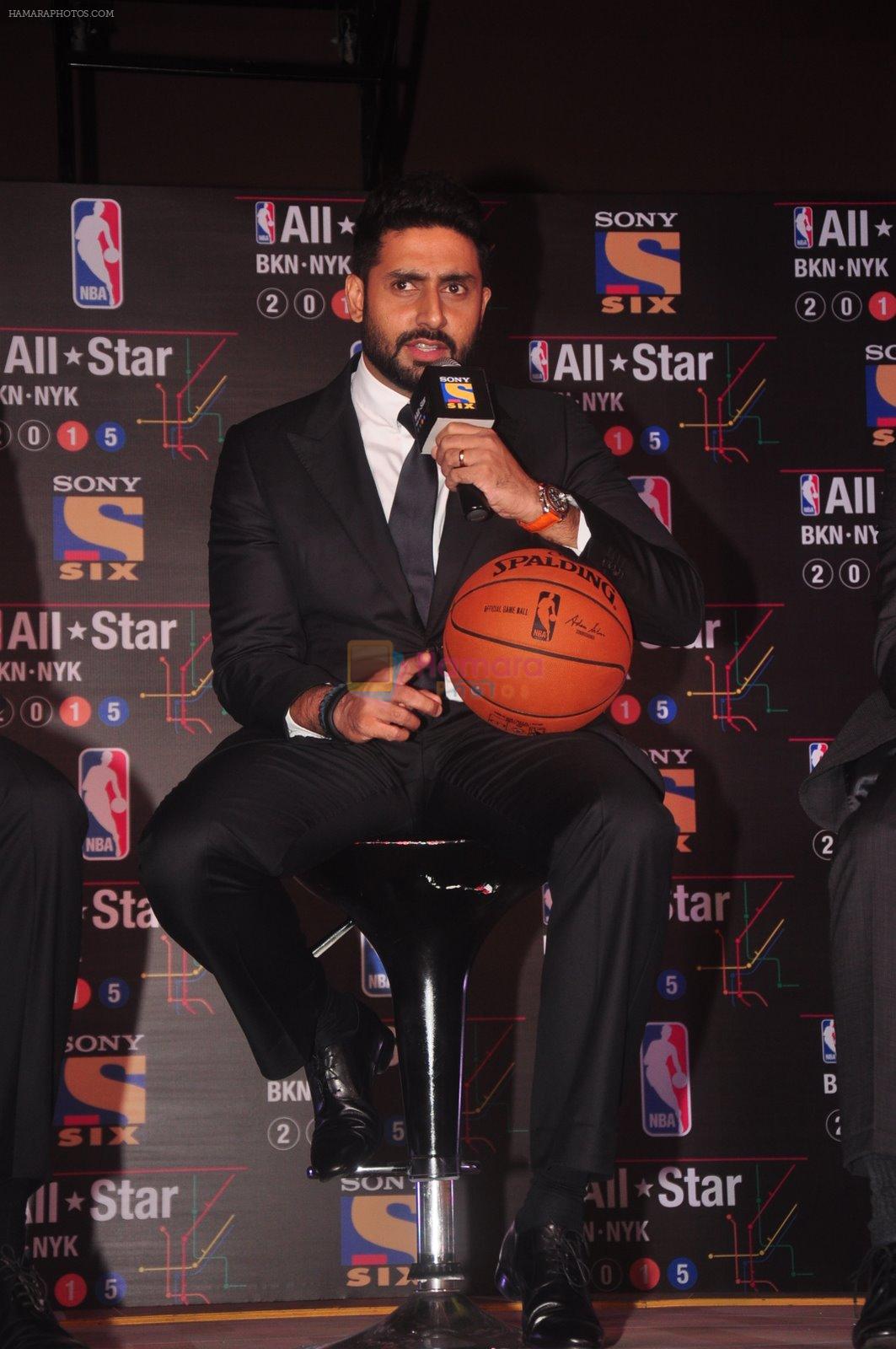 Abhishek Bachchan at NBA stars meet in Grand Hyatt, Mumbai on 7th Feb 2015
