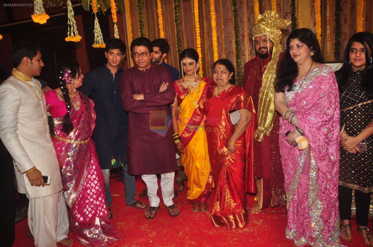 Raj Thackeray at Rahul Thackeray's wedding ceremony in Mumbai on 9th Feb 2015