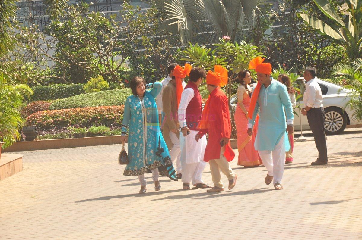 at Rahul Thackeray's wedding ceremony in Mumbai on 9th Feb 2015