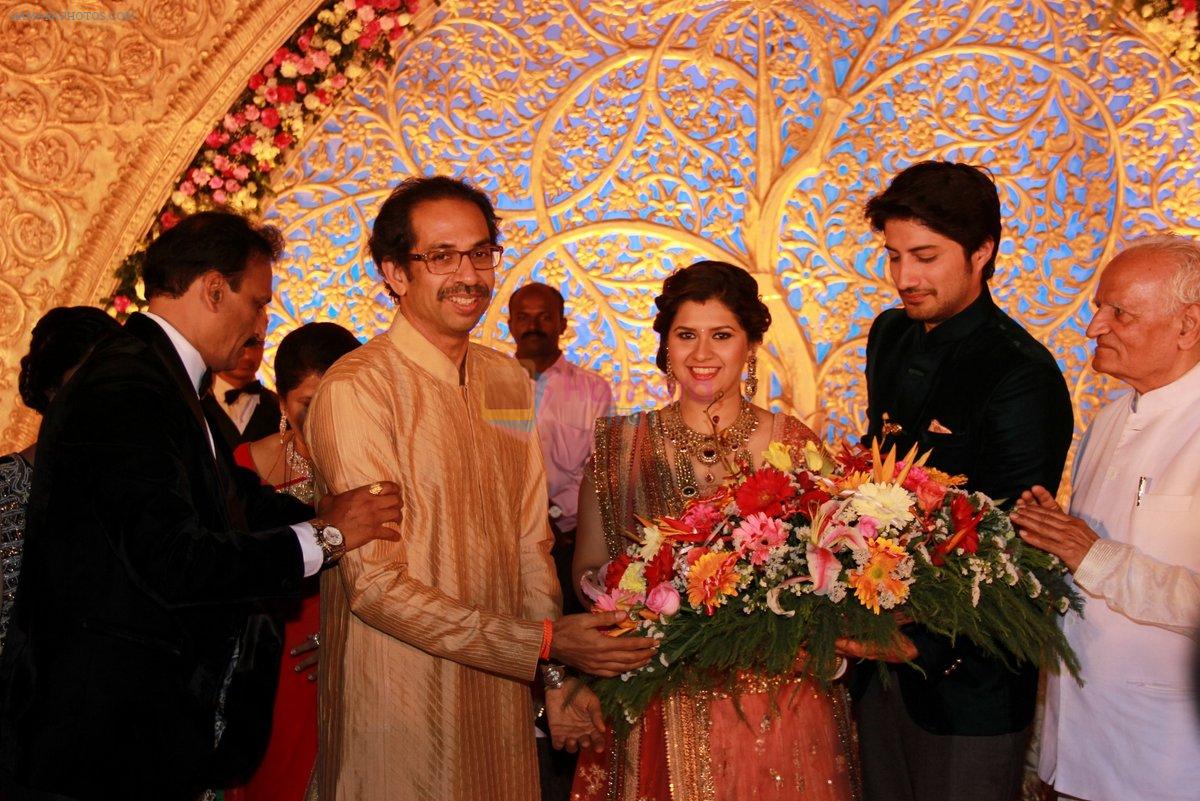 Uddhav Thackeray at Designer Manali Jagtap's Wedding Reception in Mumbai on 11th Feb 2015