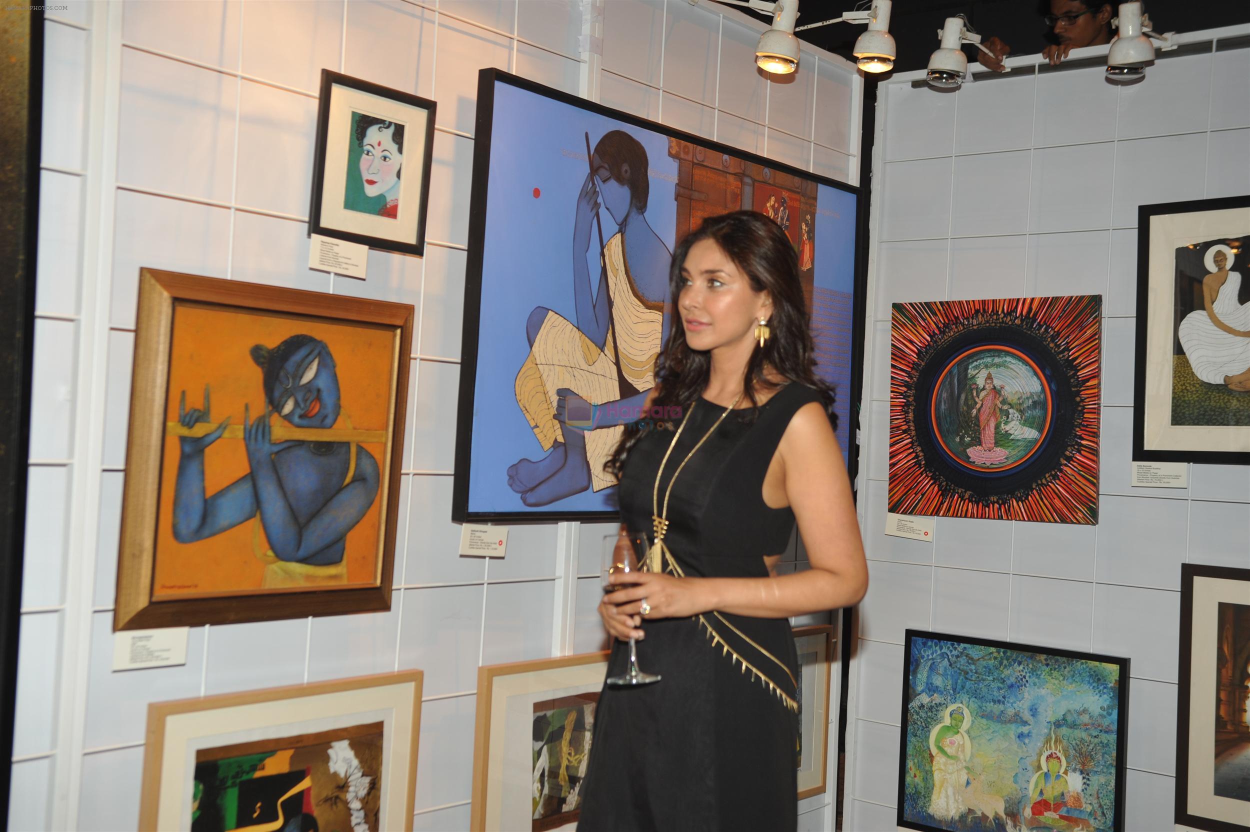 Lisa Ray at 3rd Annual Charity Fundraiser Art Exhibition by Cuddles Foundation in support for children suffering from Cancer in Mumbai on 11th Feb 2015
