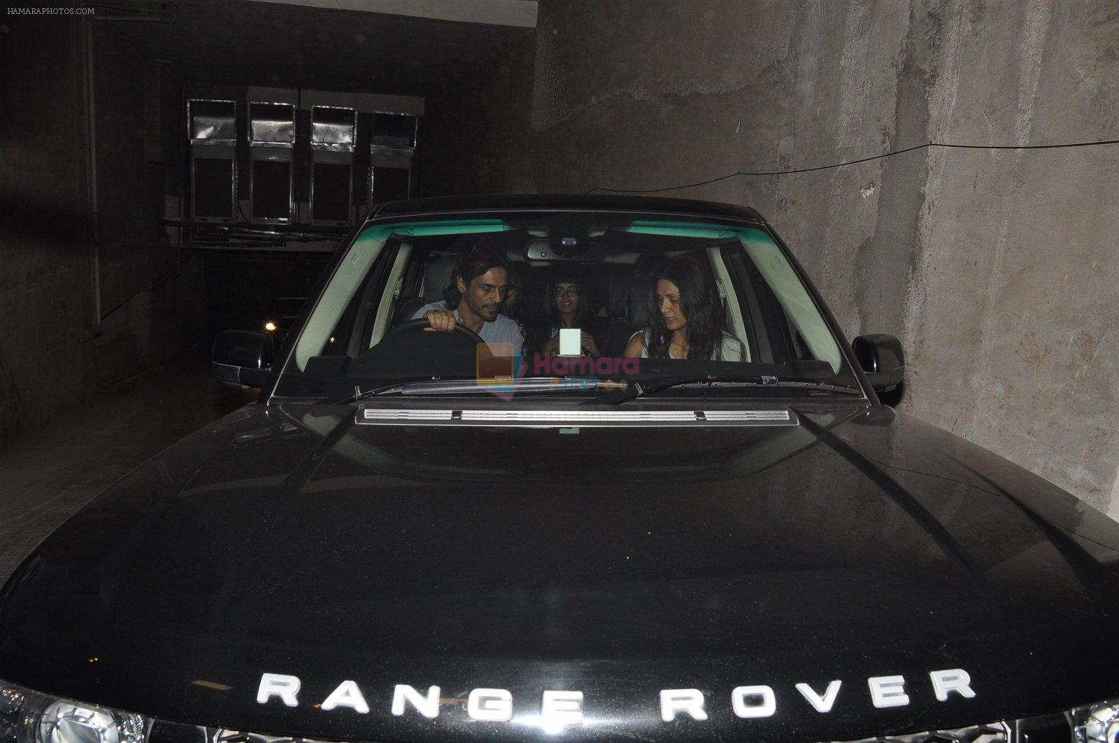 Arjun Rampal & Mehr Rampal at Roy Screening in Mumbai on 12th Feb 2015